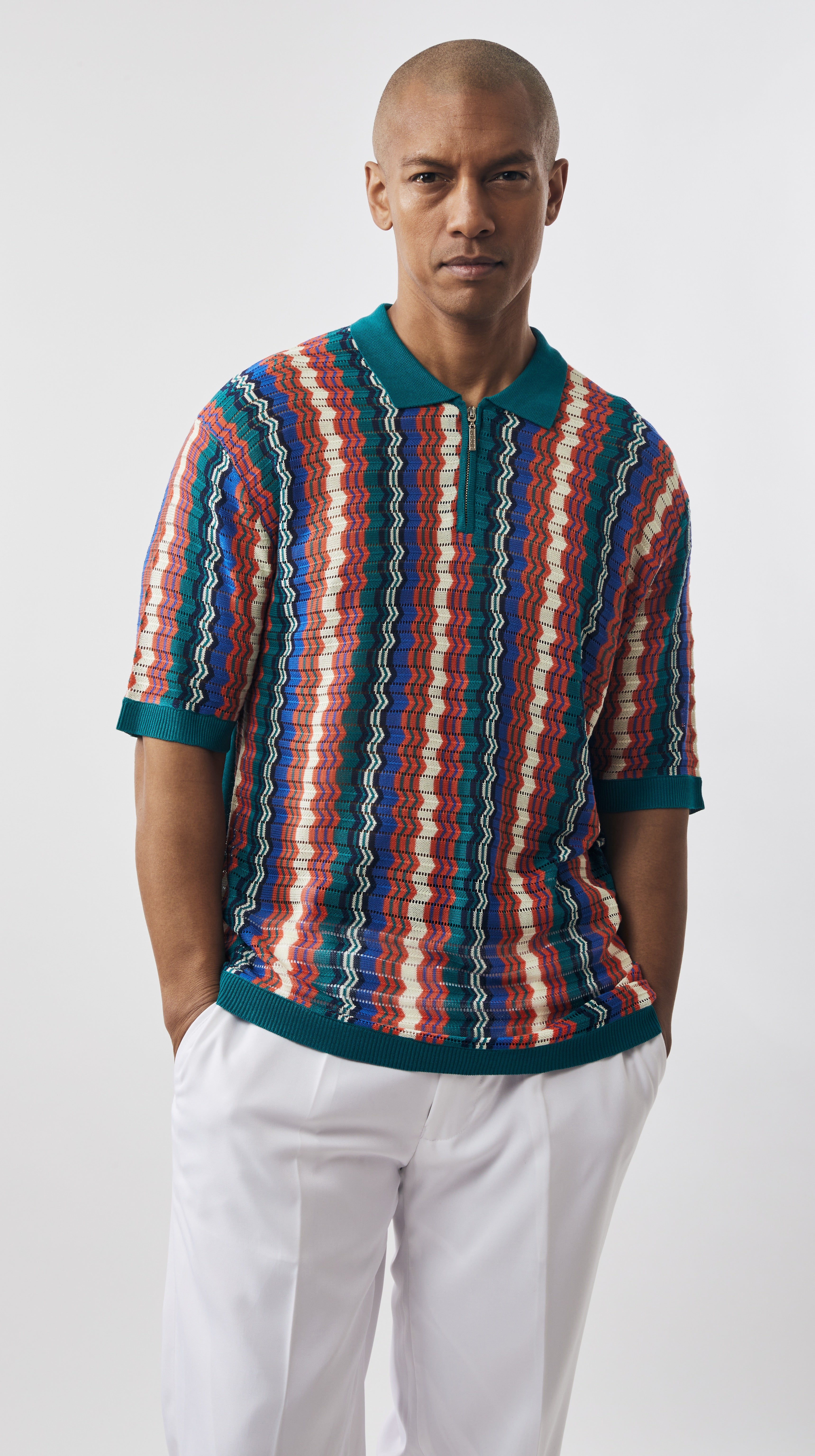 Stacy Adams 71054 Short Sleeve Knit Multi
