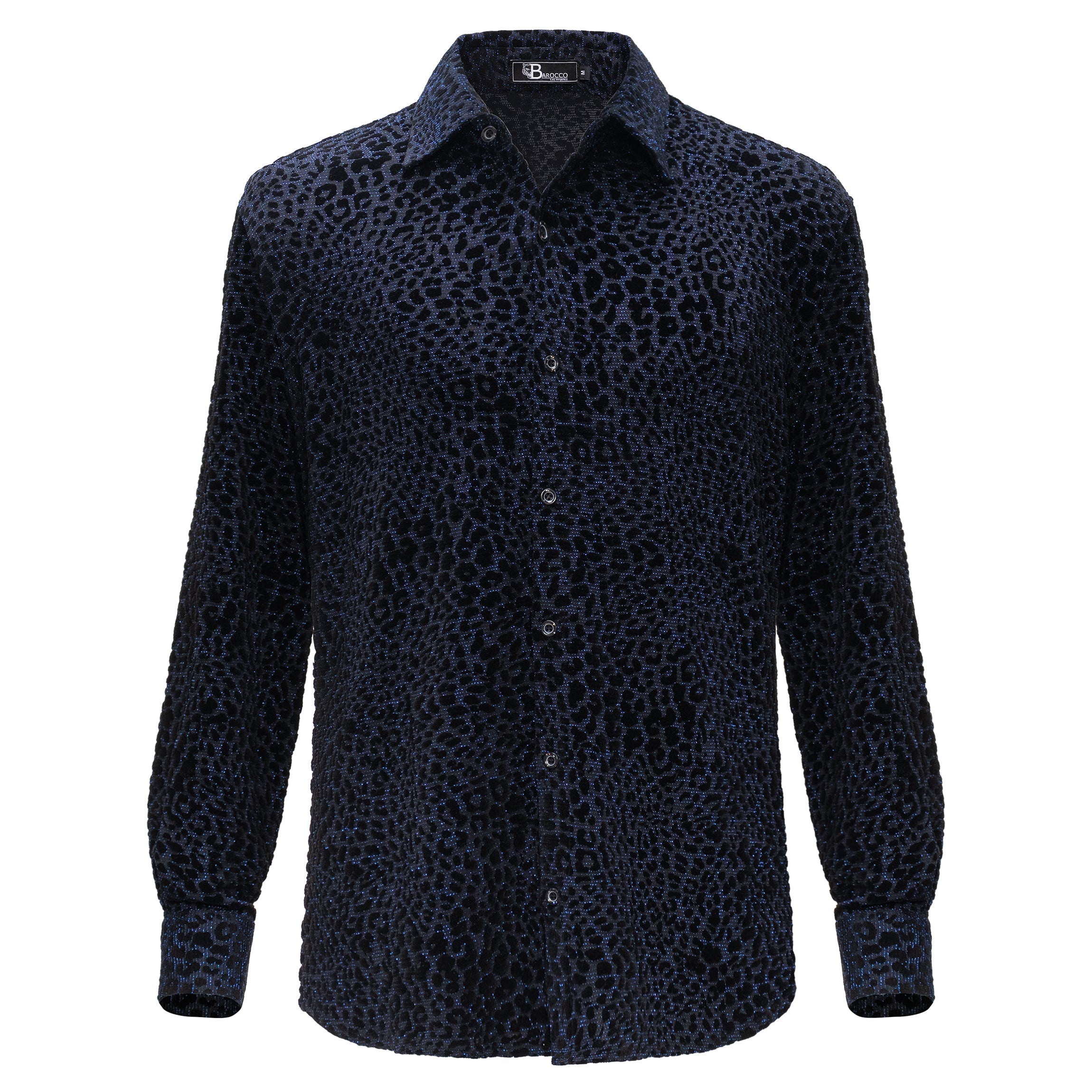 Dinner and Drinks Button-Up Shirt BLACK/BLUE
