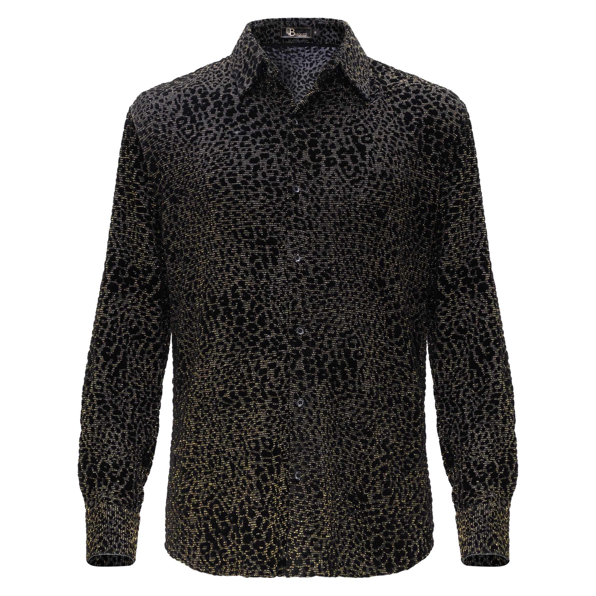 Dinner and Drinks Button-Up Shirt BLACK/GOLD