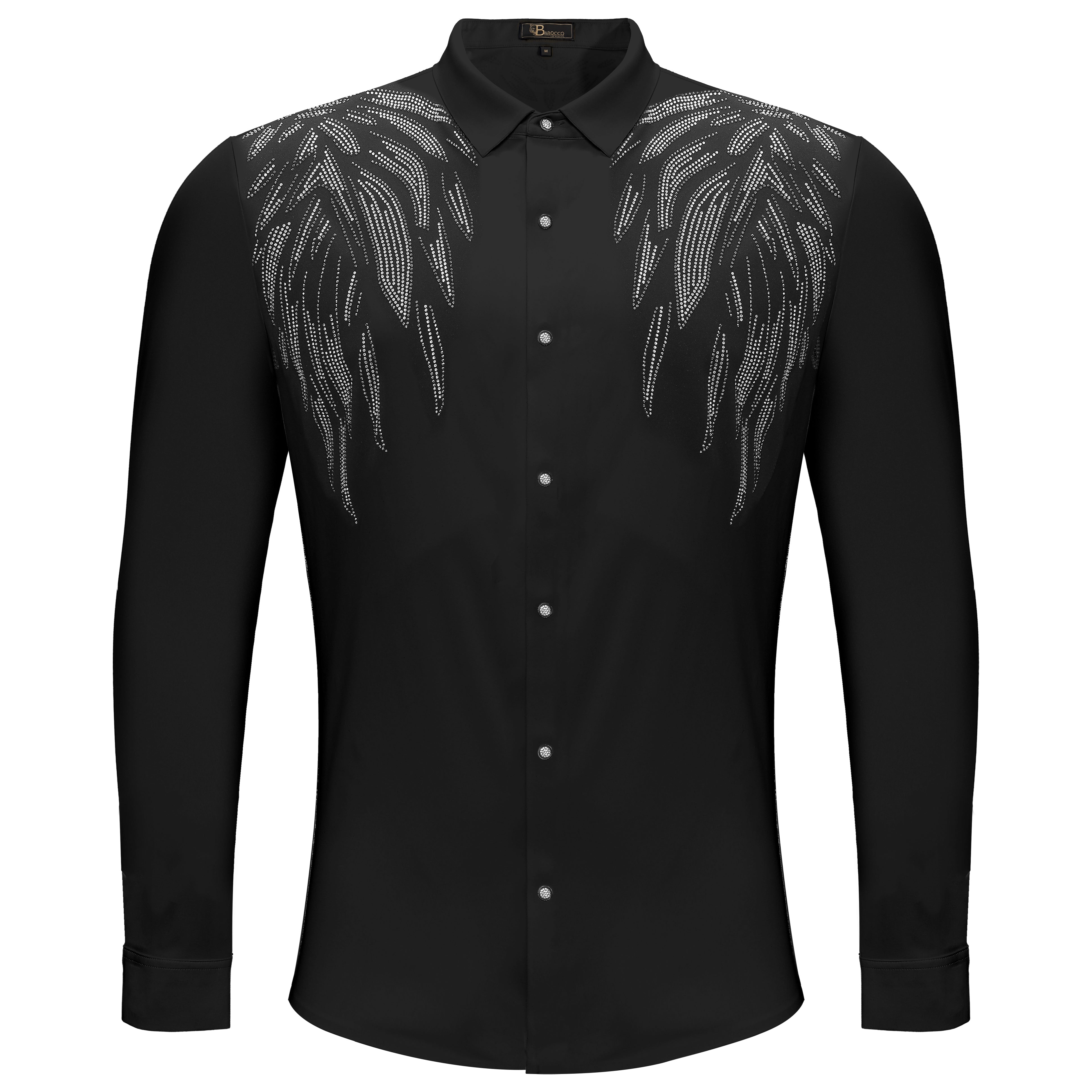 Heavenly Wings Button-Up Shirt BLACK/SILVER