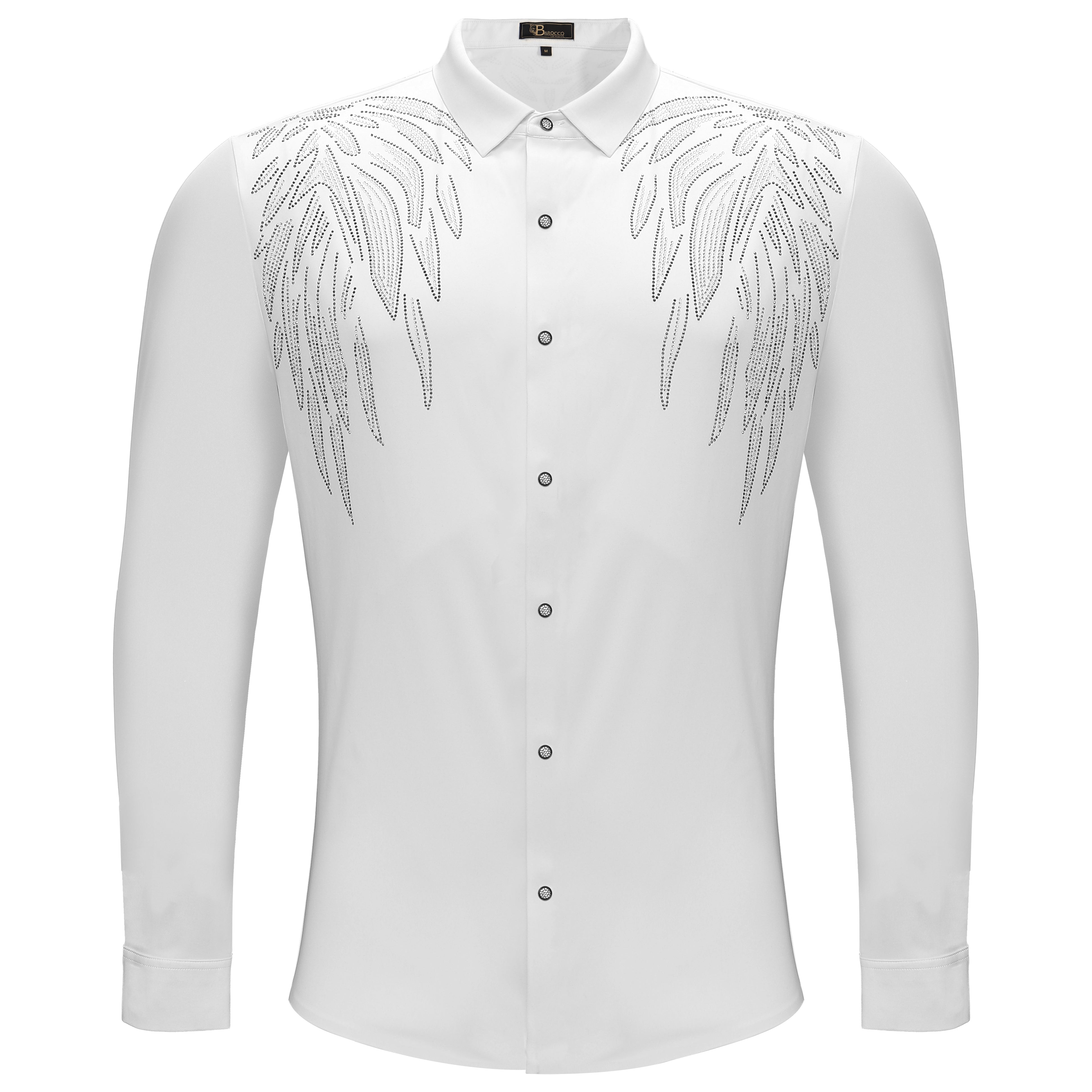 Heavenly Wings Button-Up Shirt WHITE/SILVER