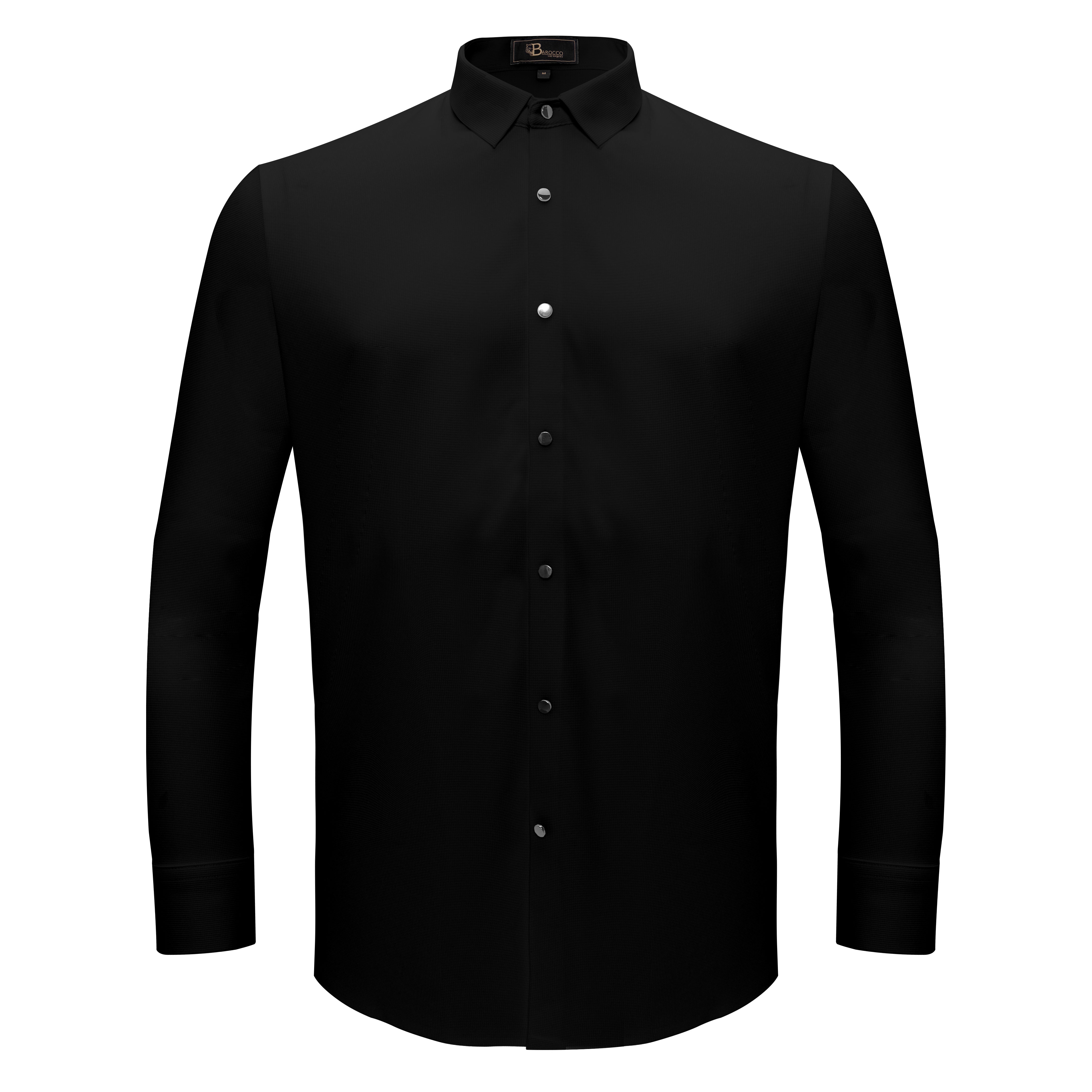 Silver Sophistication Button-Up Shirt BLACK
