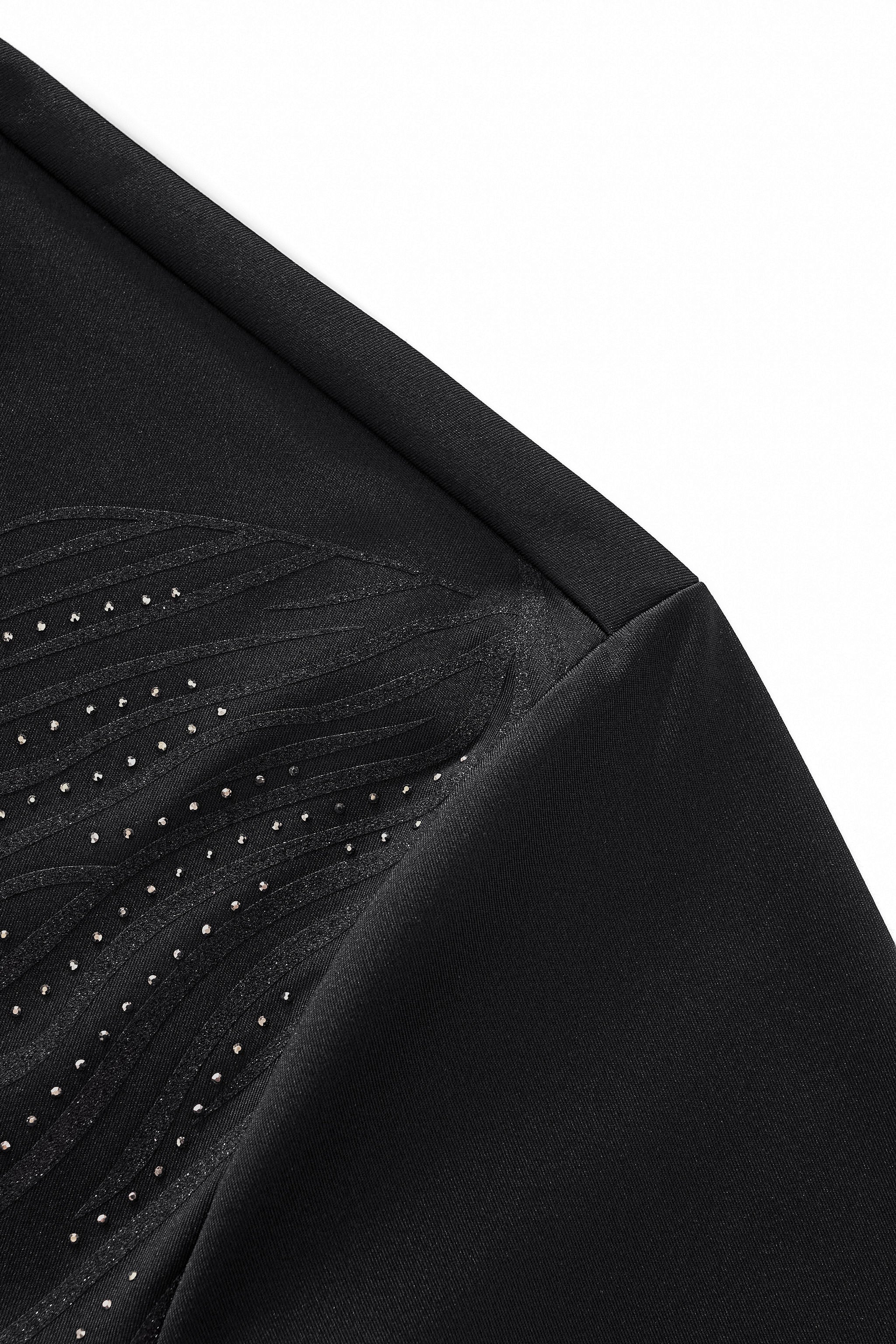 Midnight Wave Embellished LS Shirt BLACK