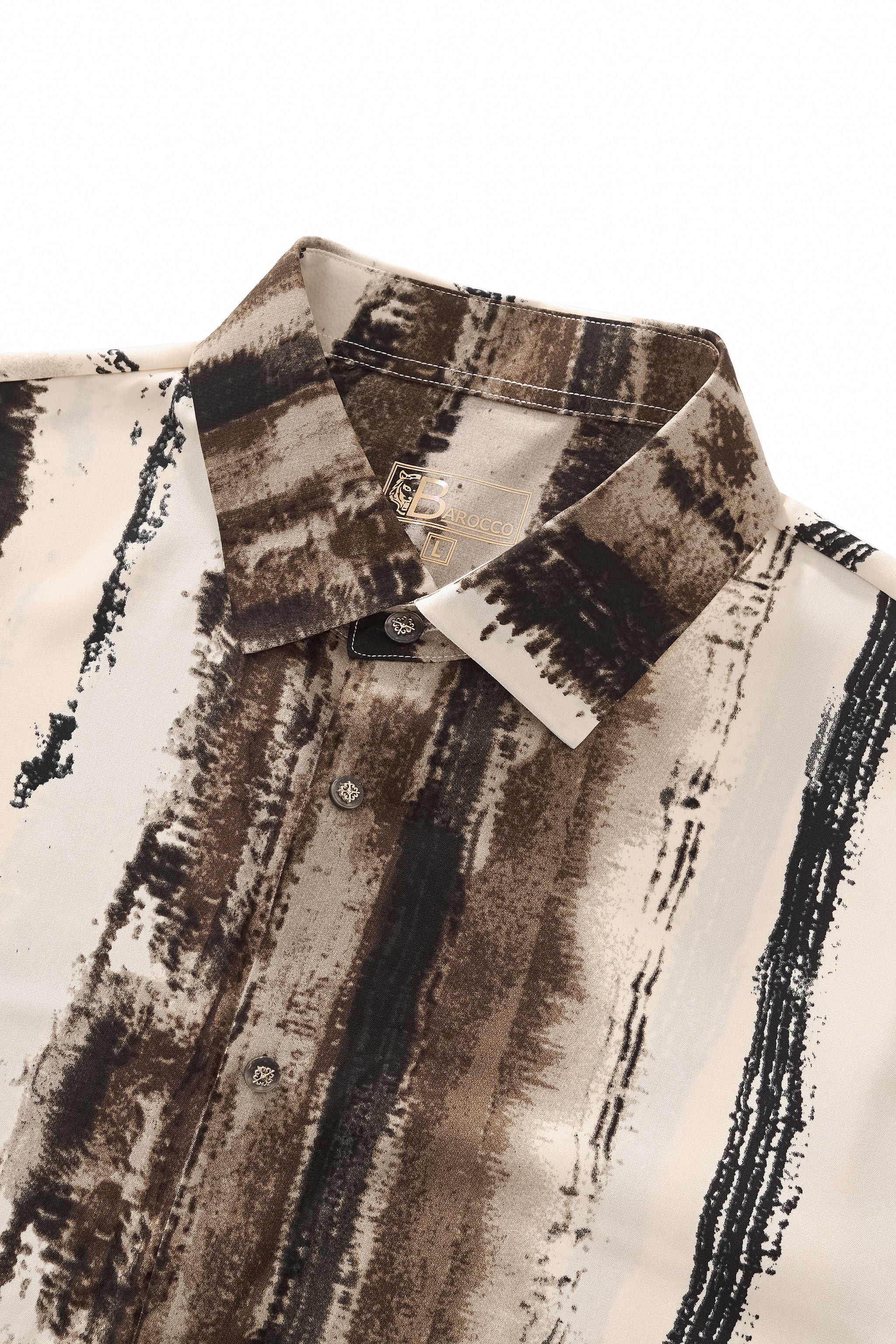 Echelon Brushstroke Stitchless LS Shirt CREAM
