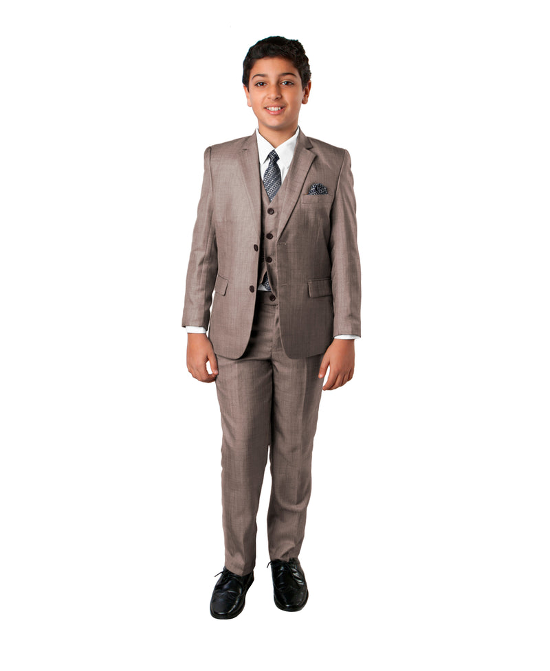 Tazzio Modern Fit Boys Suit 5pc Set, Gray