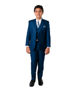 Tazzio Modern Fit Boys Suit 5pc Set, Blue