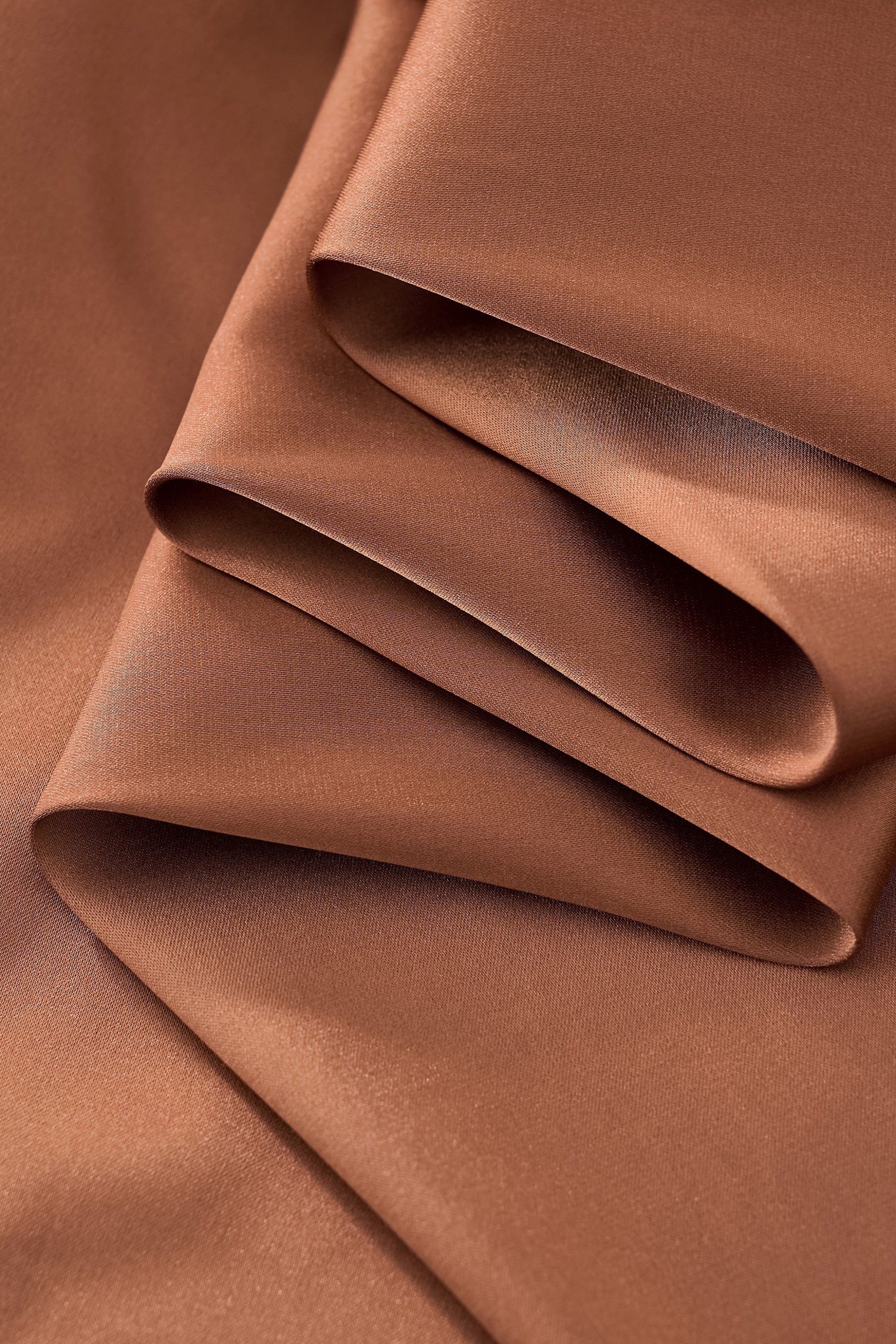 SIGNITURE SATIN STITCHLESS LS Shirt COFFEE