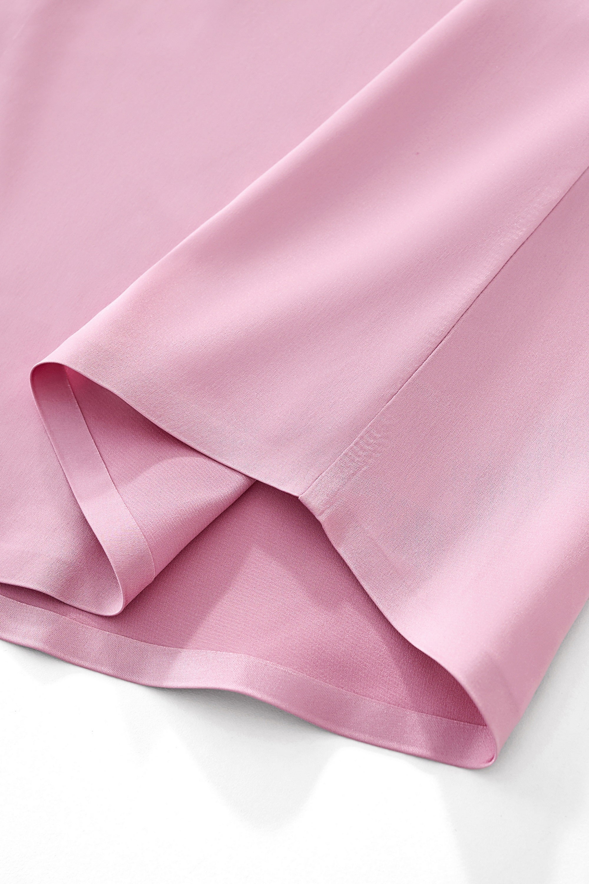 SIGNITURE SATIN STITCHLESS LS Shirt DUSTY PINK