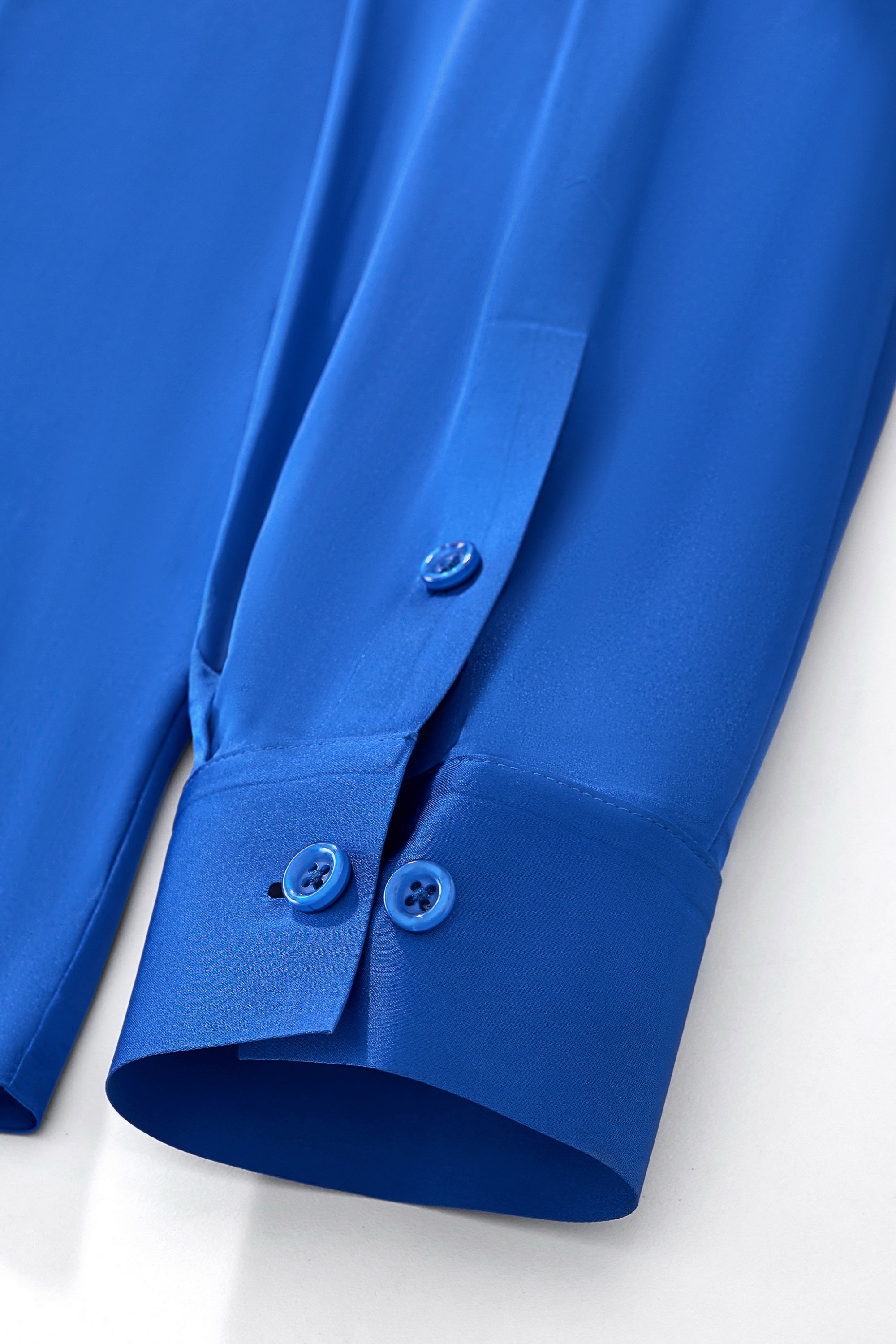 SIGNITURE SATIN STITCHLESS LS Shirt FRENCH BLUE