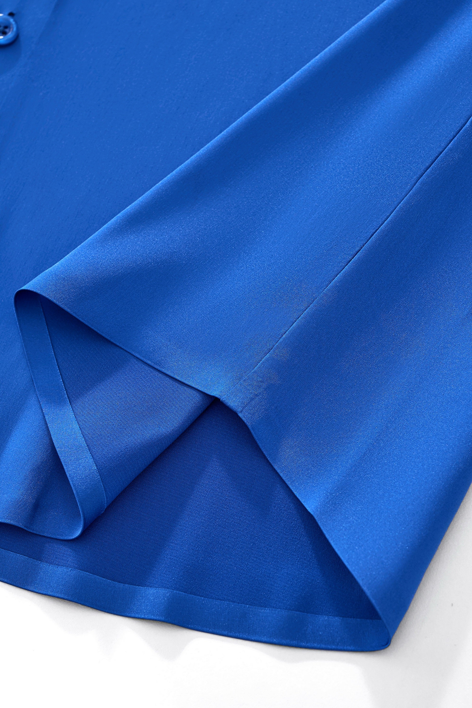 SIGNITURE SATIN STITCHLESS LS Shirt FRENCH BLUE