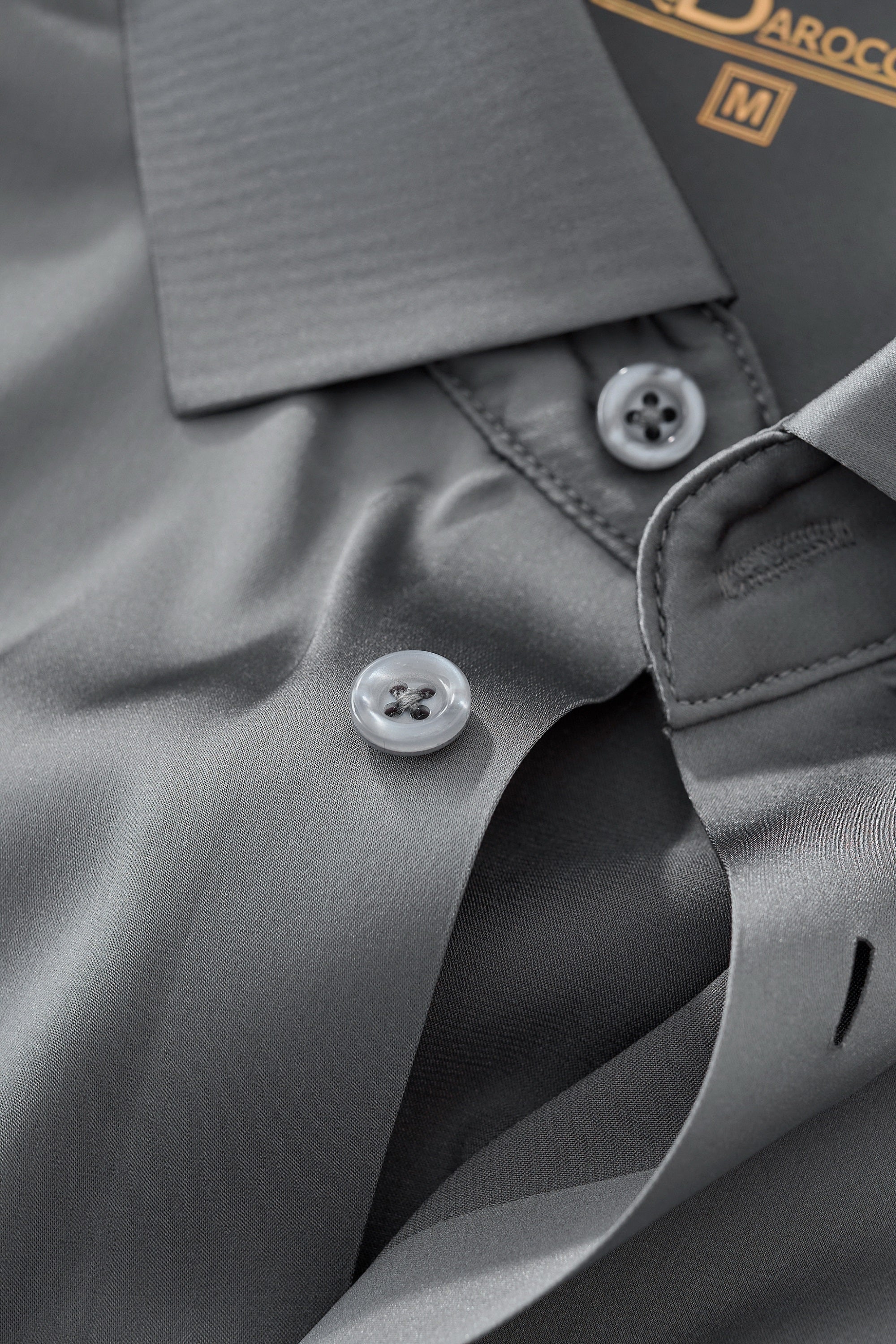 SIGNITURE SATIN STITCHLESS LS Shirt GREY