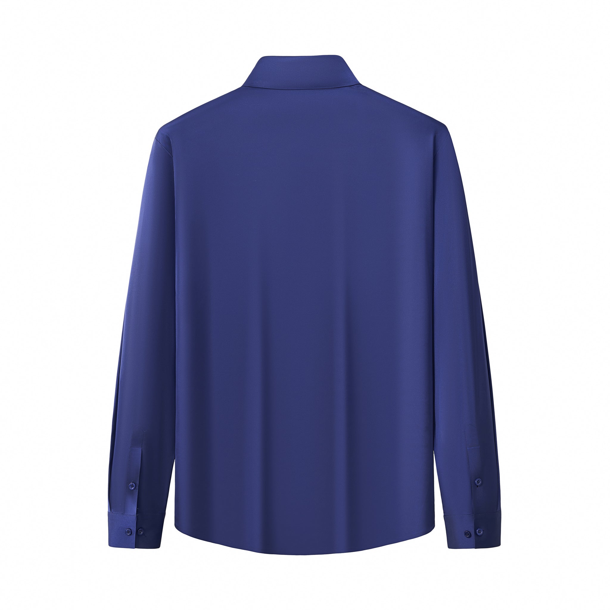 SIGNITURE SATIN STITCHLESS LS Shirt NAVY