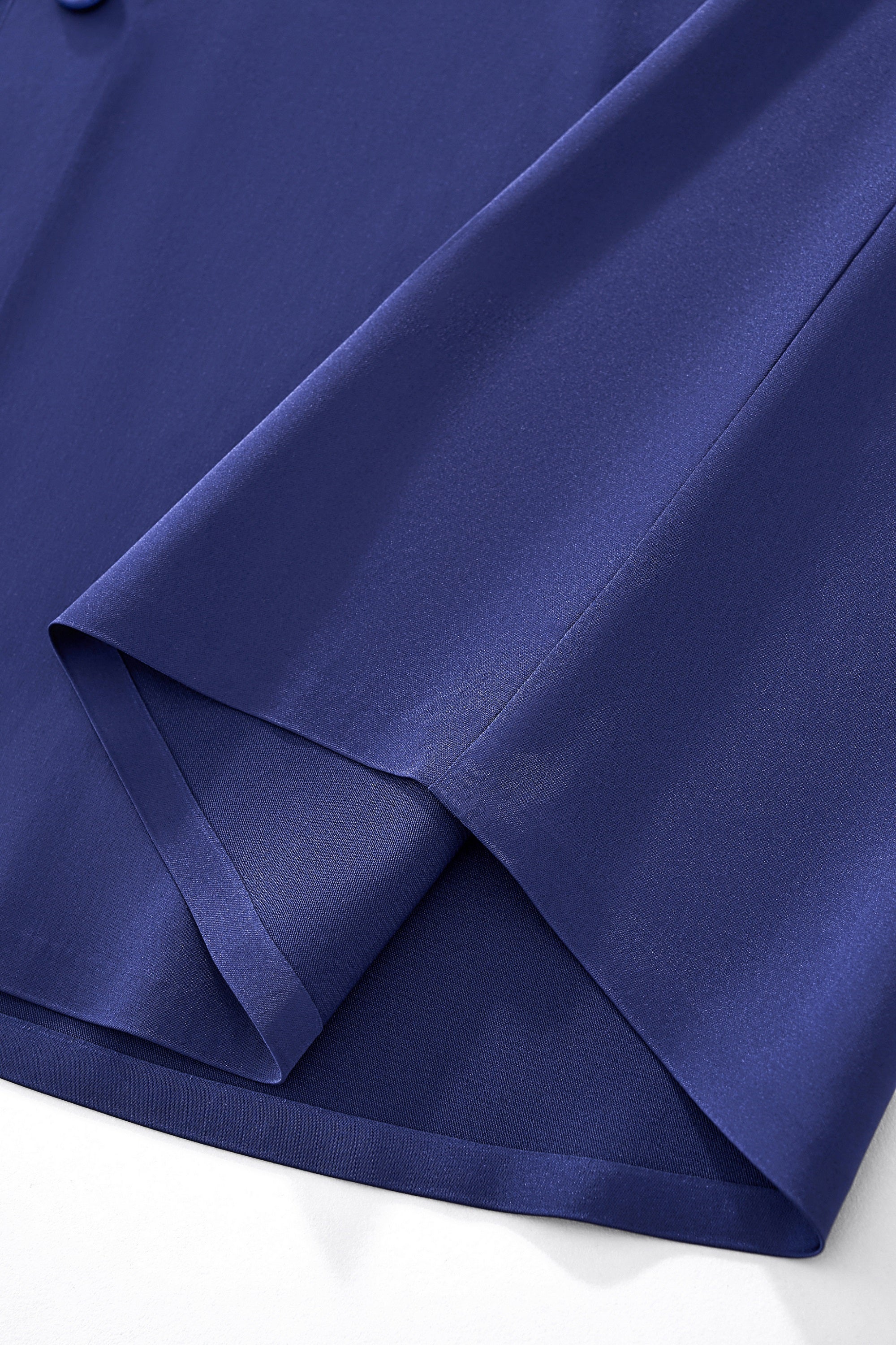 SIGNITURE SATIN STITCHLESS LS Shirt NAVY