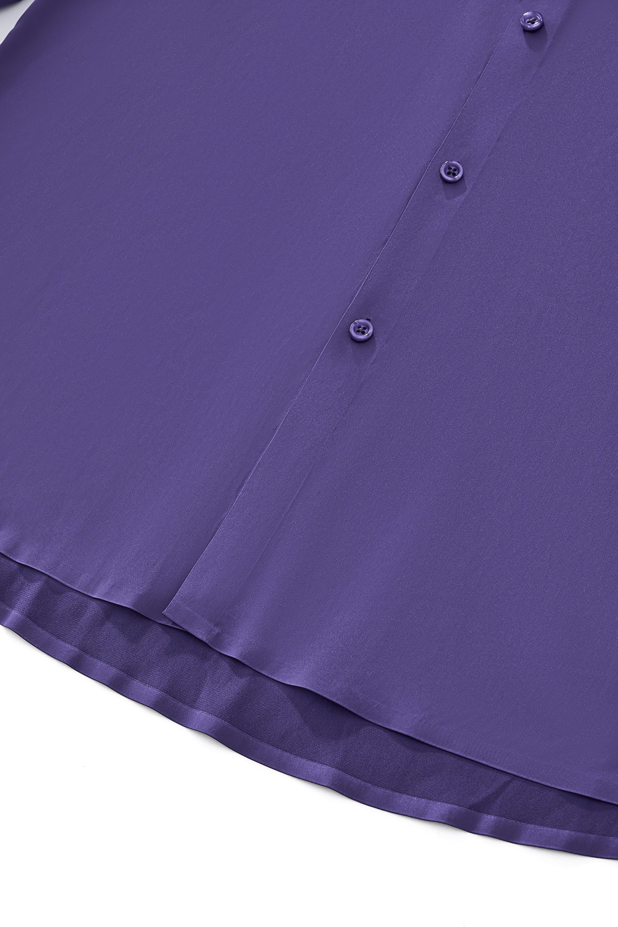 SIGNITURE SATIN STITCHLESS LS Shirt PURPLE