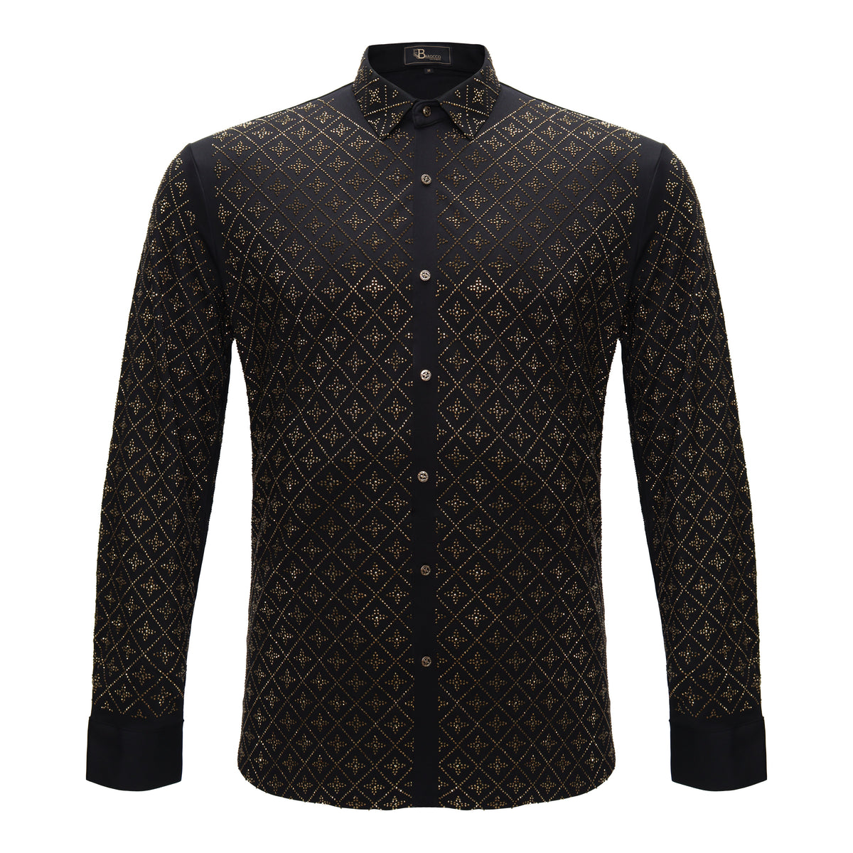 Armor Button Sharp Armor Button-Up Shirt BLACK/GOLD