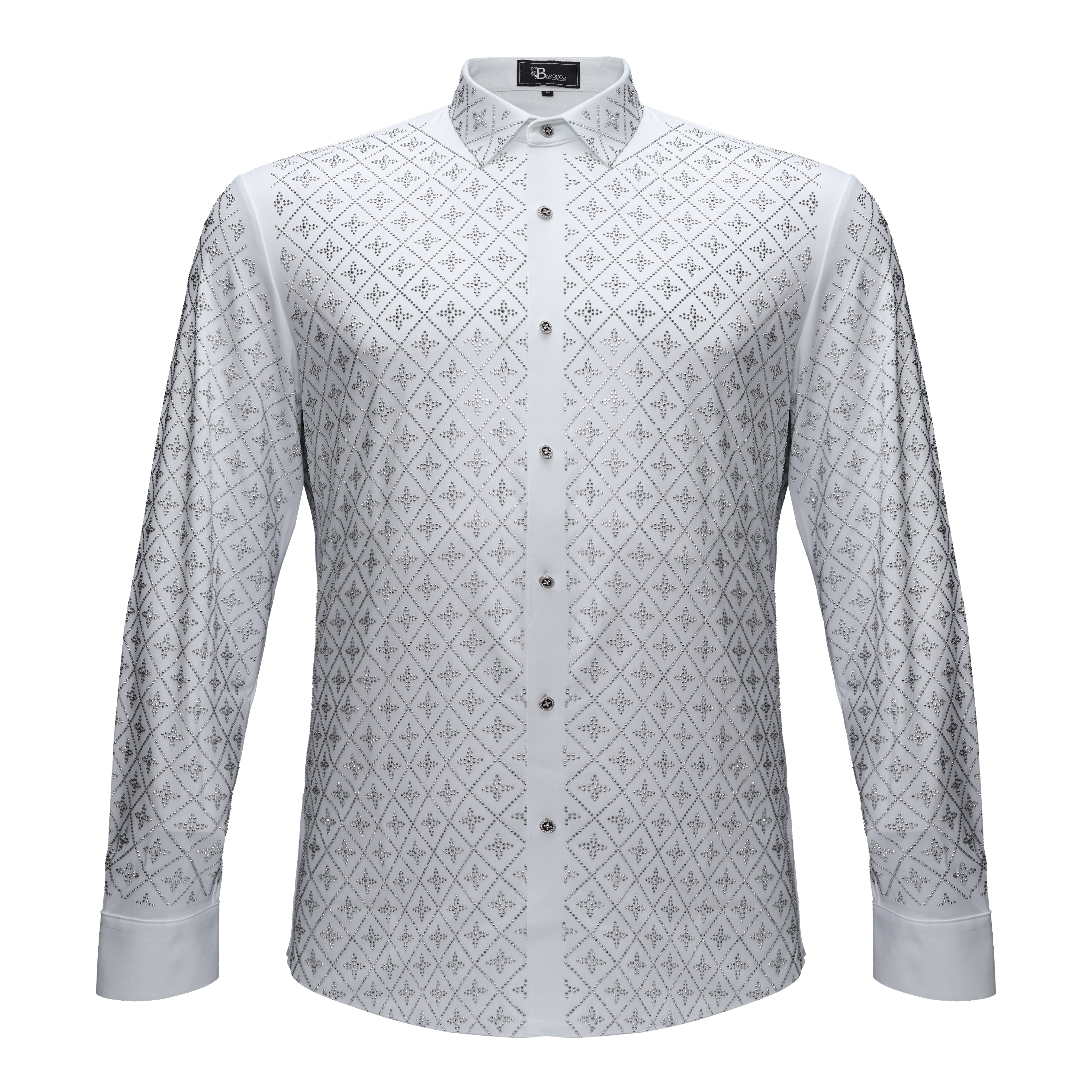 Sharp Armor Button-Up Shirt WHITE/SILVER