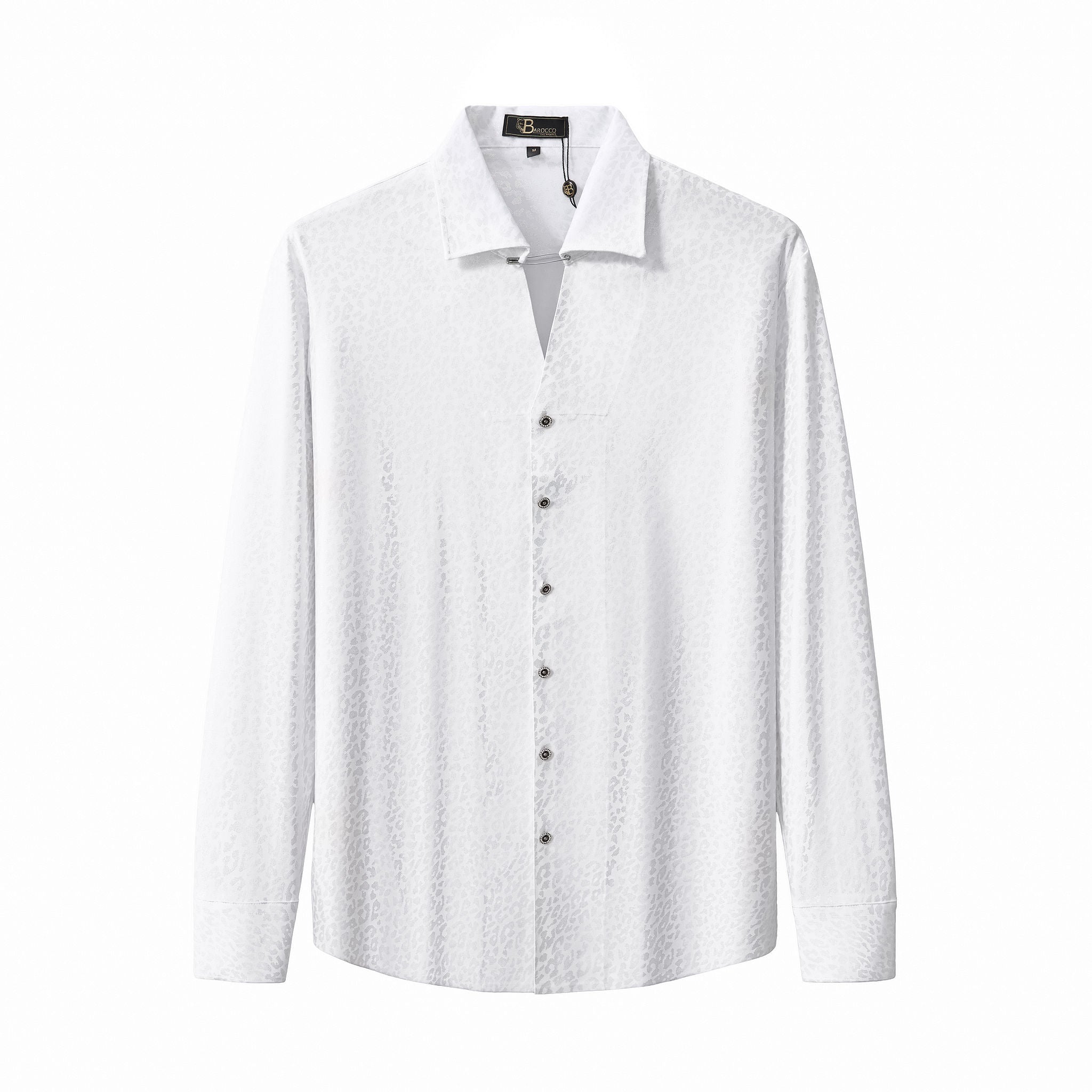 Tonal Leopard Jacquard Shirt WHITE