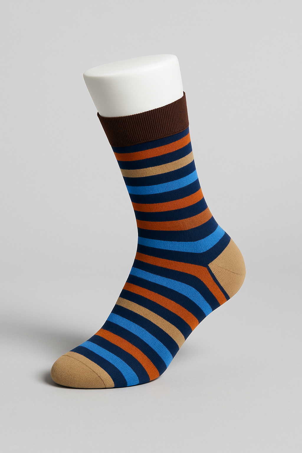 Zenio SK8081#4 Fancy Socks Brown Blue