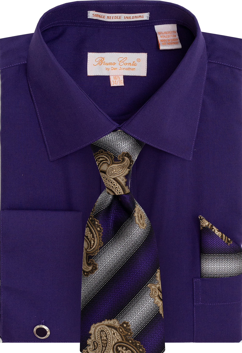 Bruno Contee 1184 Shirt Tie Set Purple