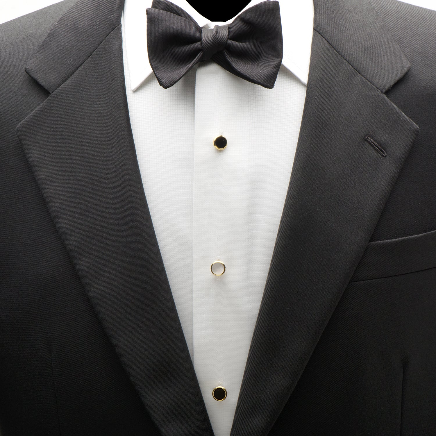 Double Sided Gold Mother of Pearl Round Beveled 5-Stud Set