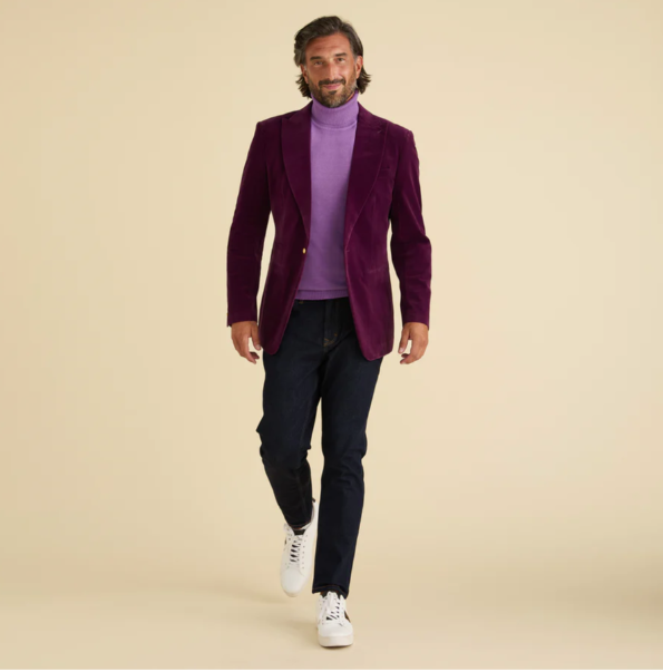 Inserch BL-007 Velvet Blazer Deep Violet