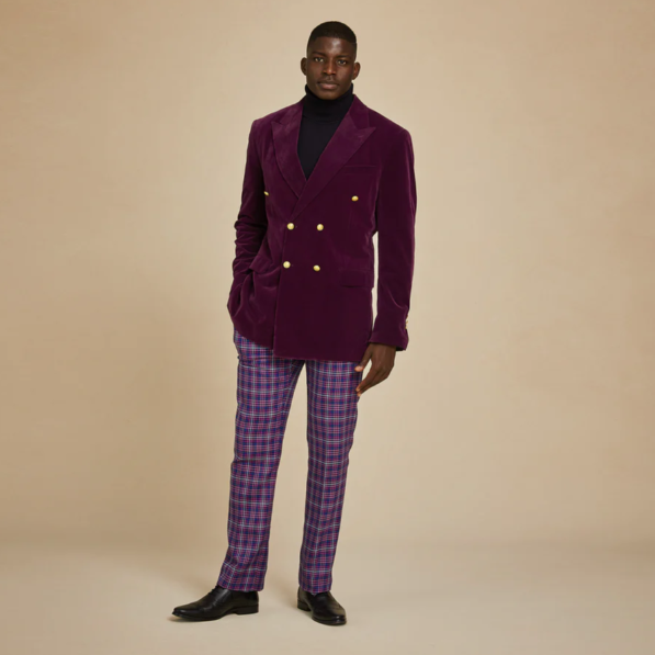 Inserch BL- 502 Dobuled Breasted Blazer Deep Violet