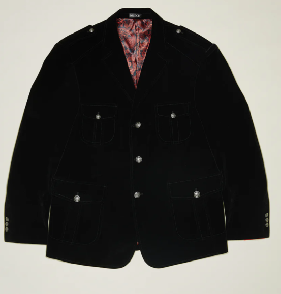 Inserch BL-569 Velvet Military Jacket Navy