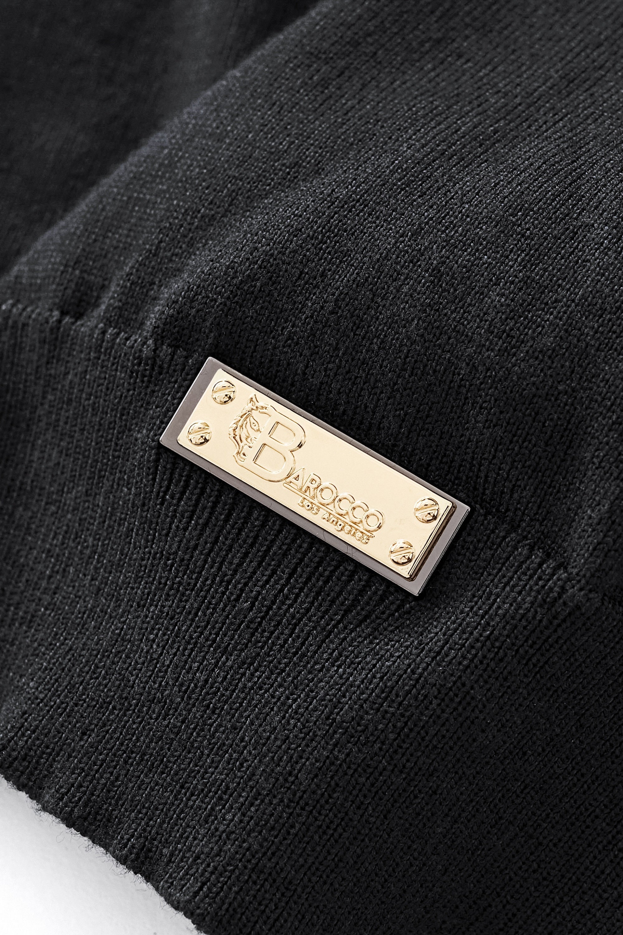 Halo Contrast Collar Knit LS BLACK