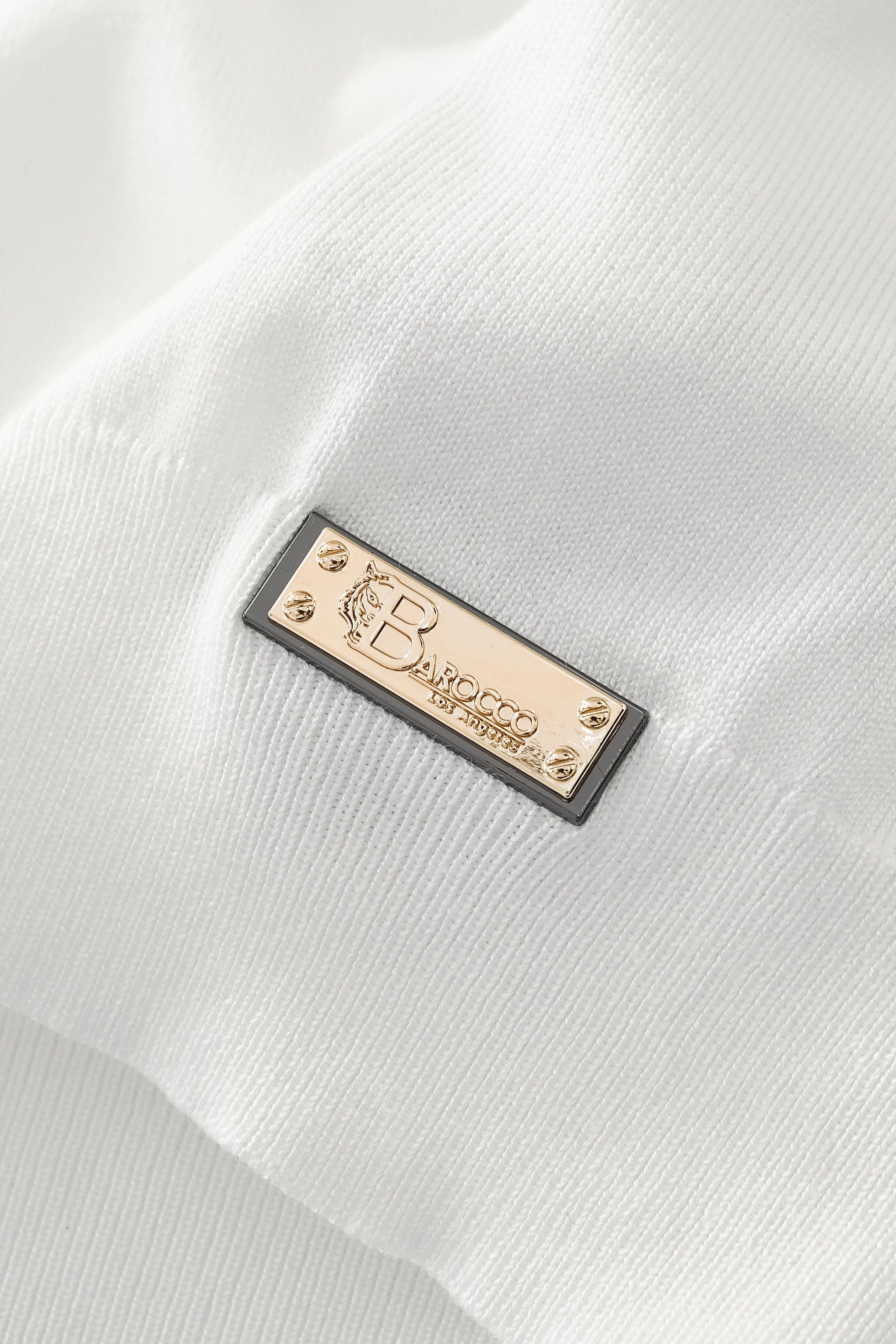 Halo Contrast Collar Knit LS WHITE