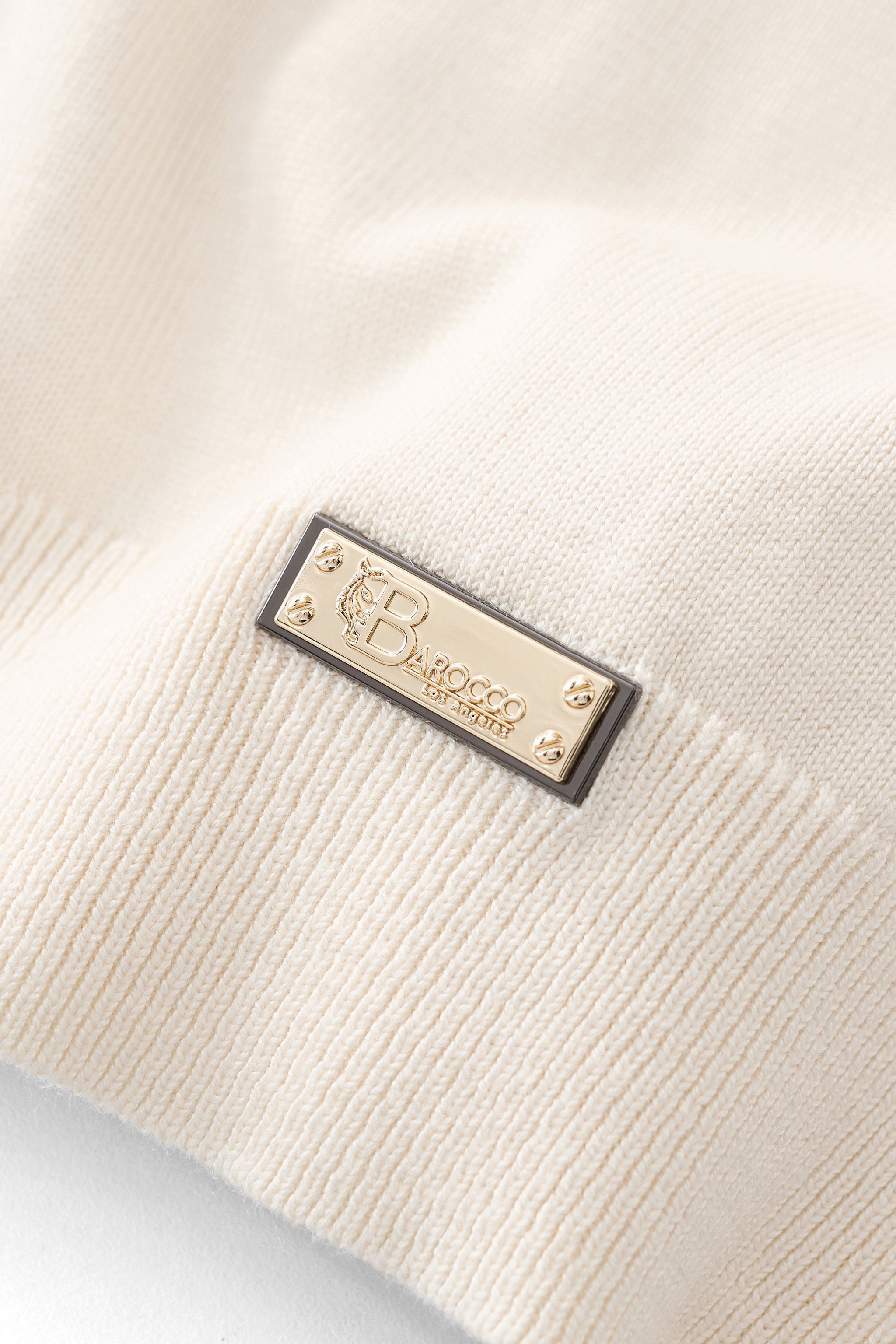 Axis Contrast Stitch Knit LS IVORY