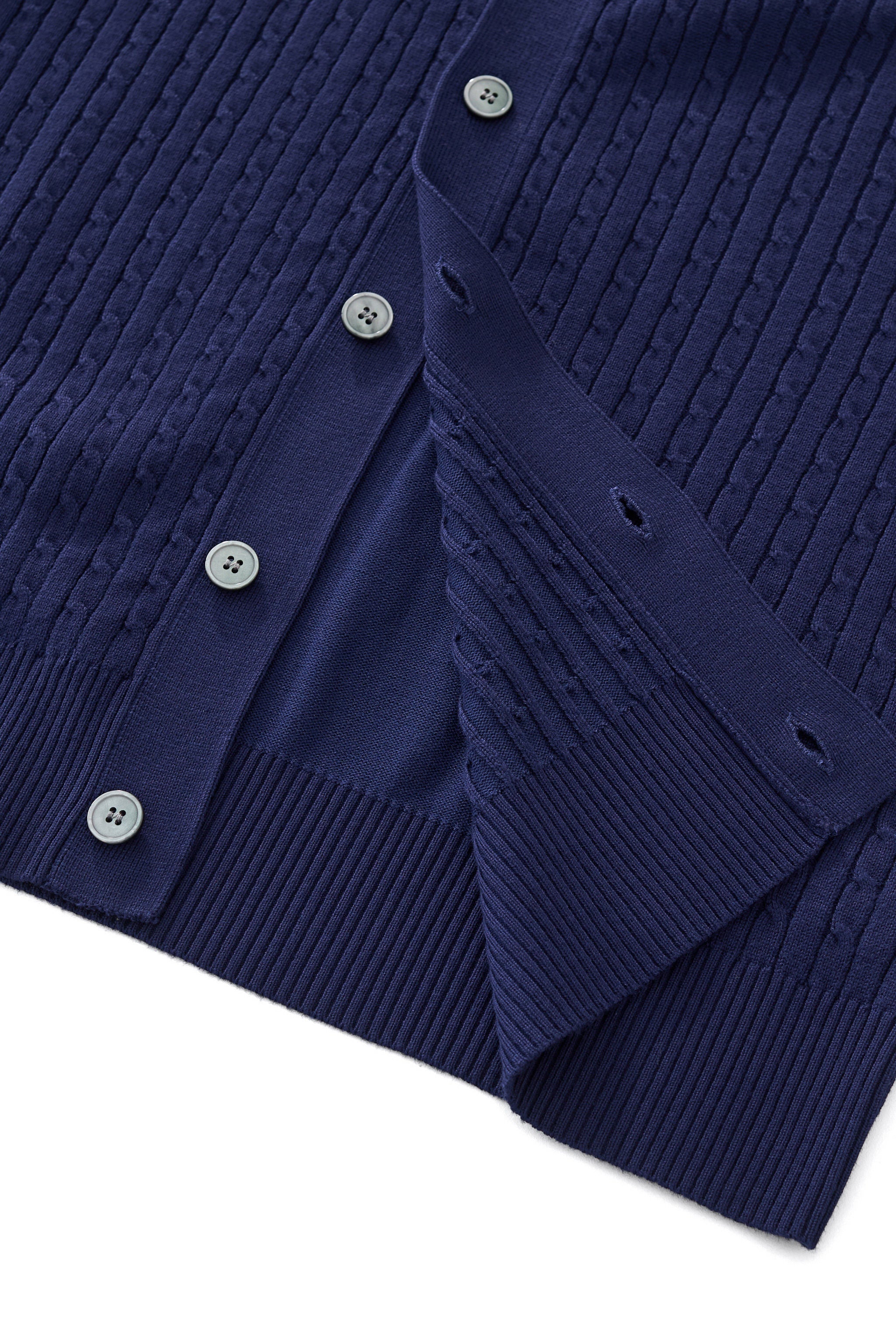 Marquee Cable Knit Cardigan LS NAVY