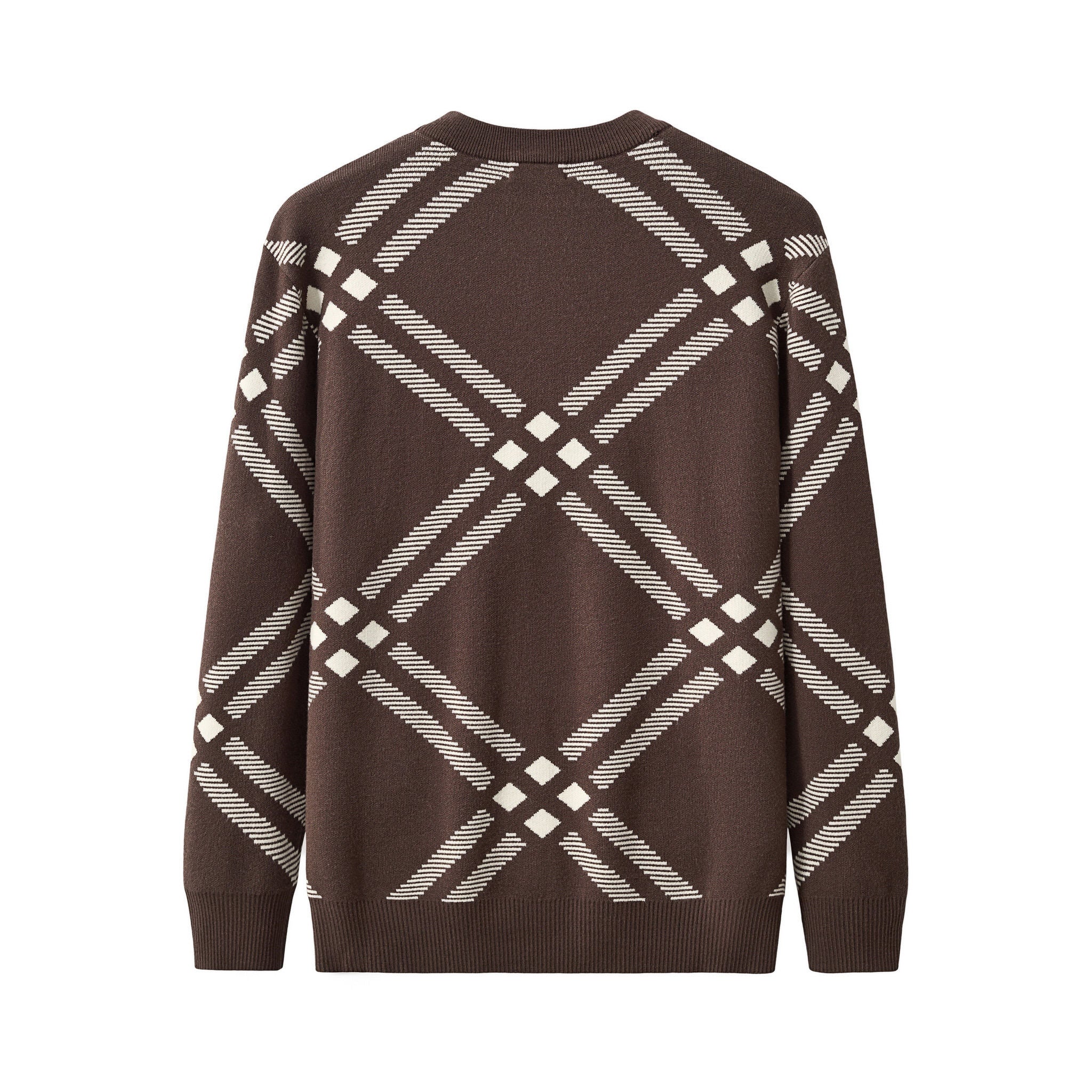 Paramount Lattice Knit LS BROWN