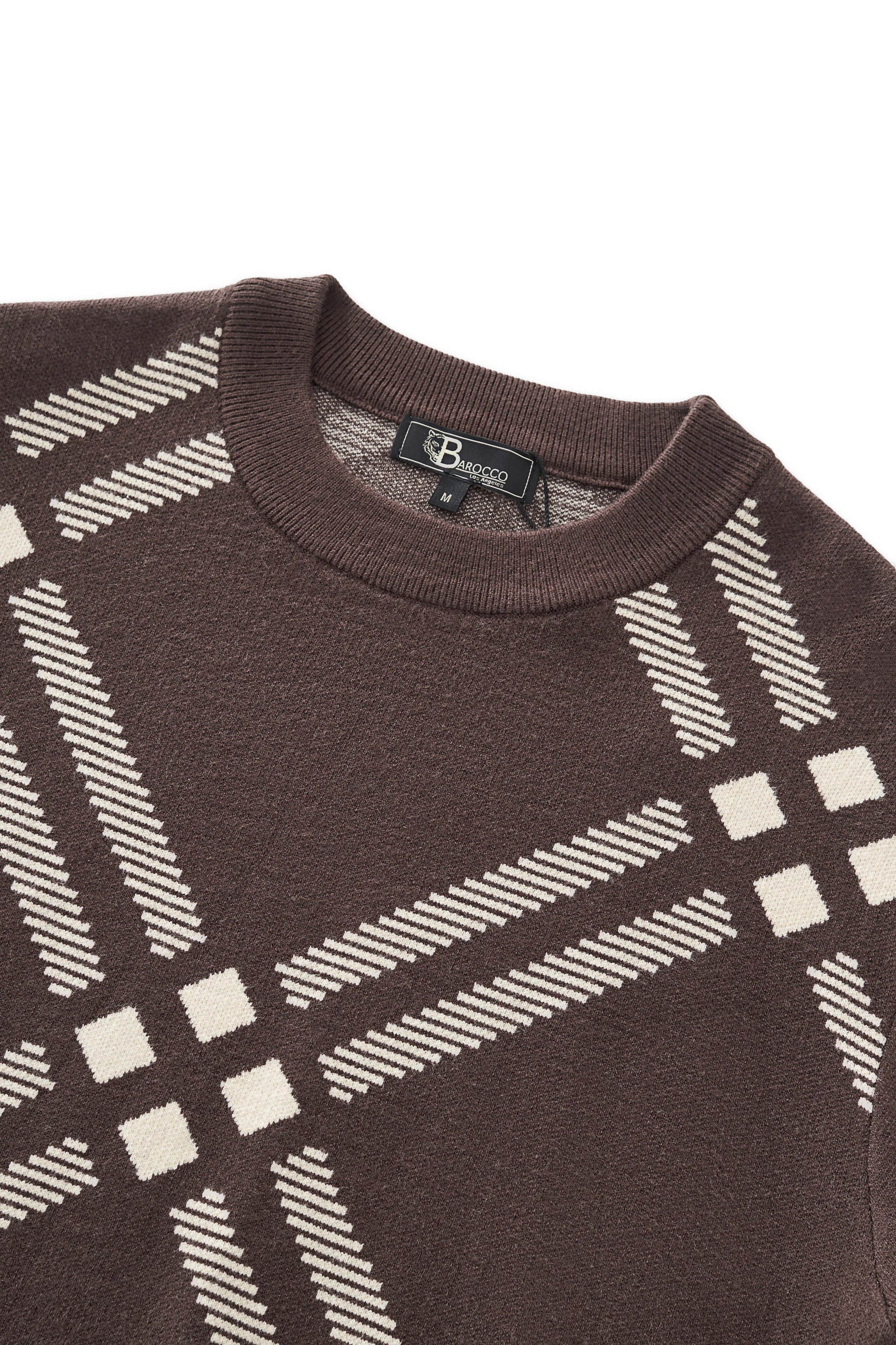 Paramount Lattice Knit LS BROWN