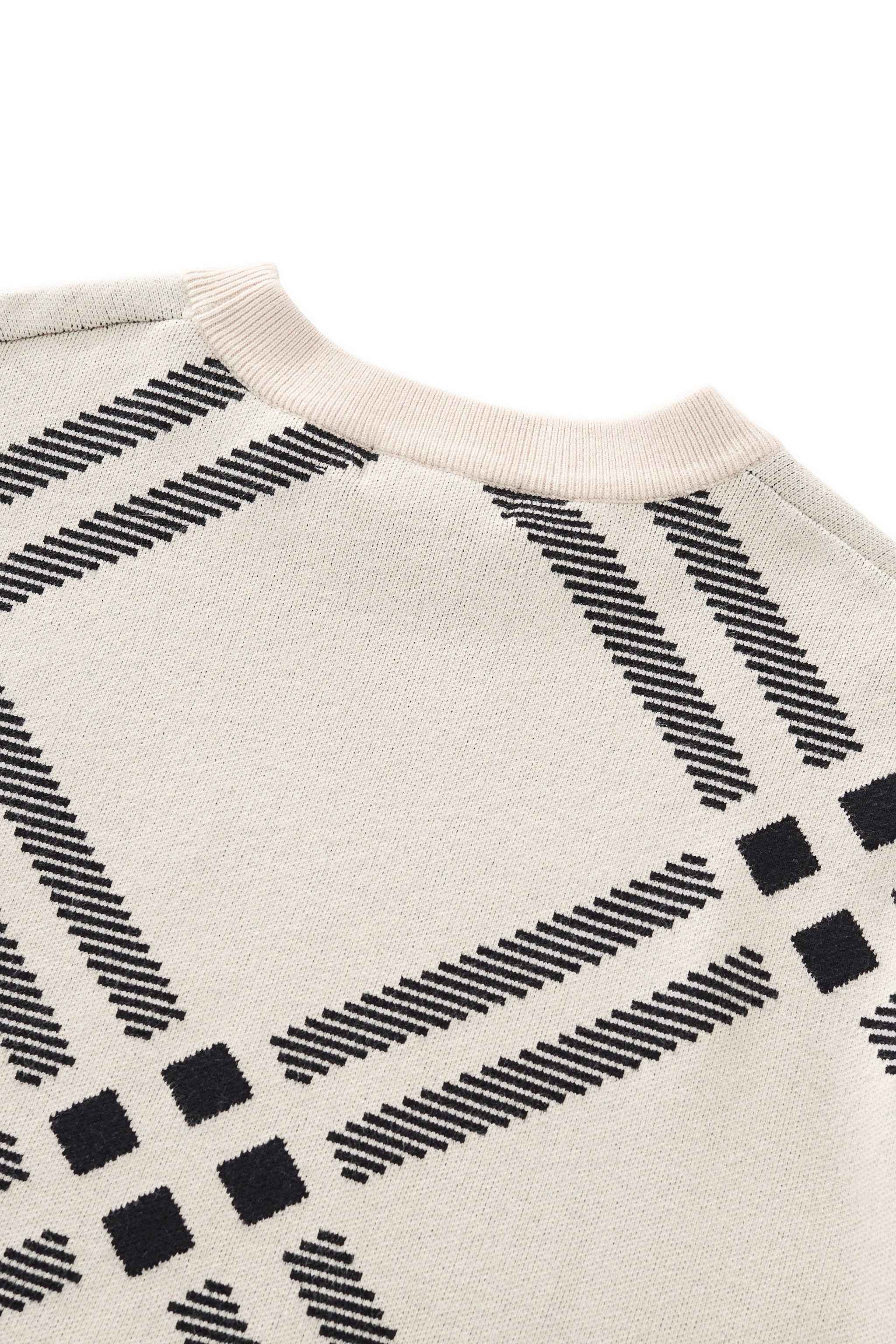 Paramount Lattice Knit LS IVORY