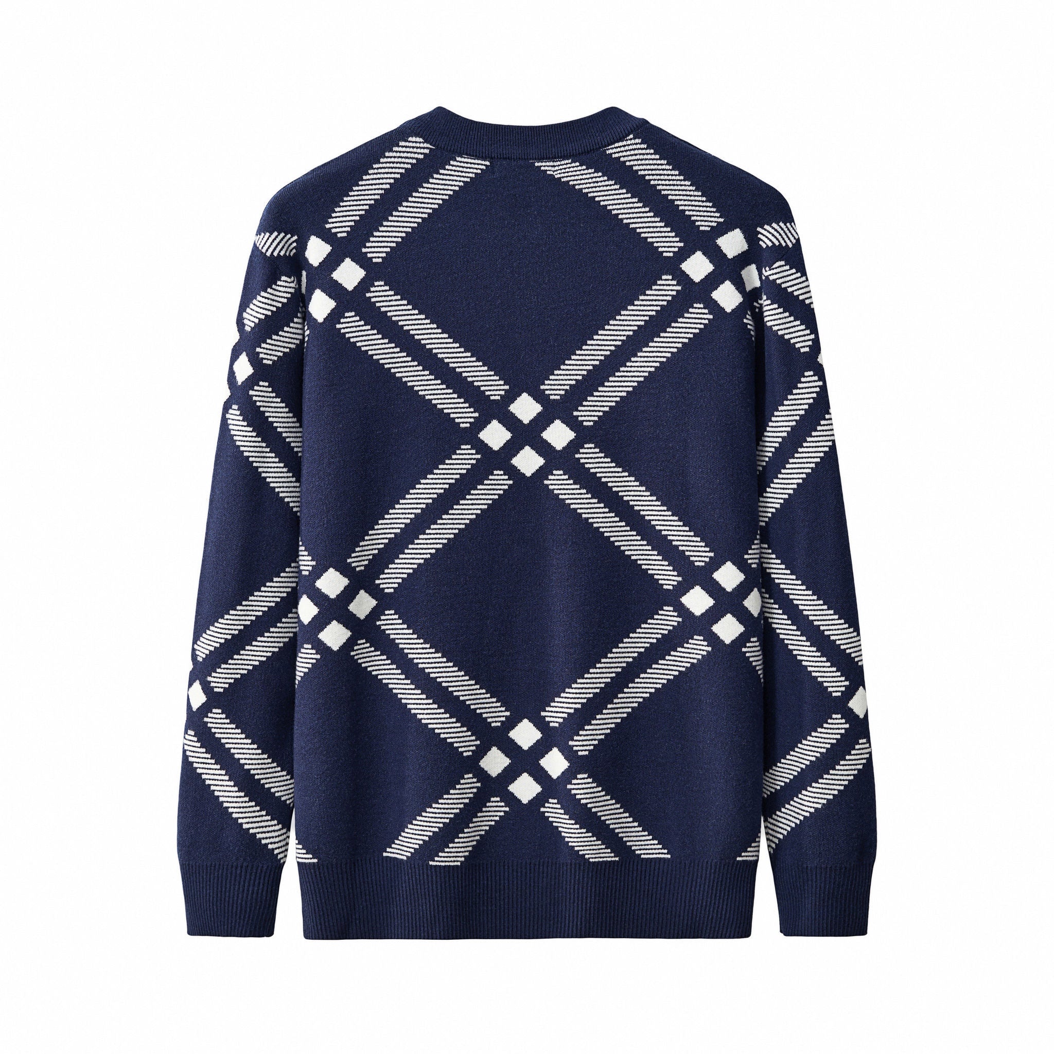 Paramount Lattice Knit LS NAVY