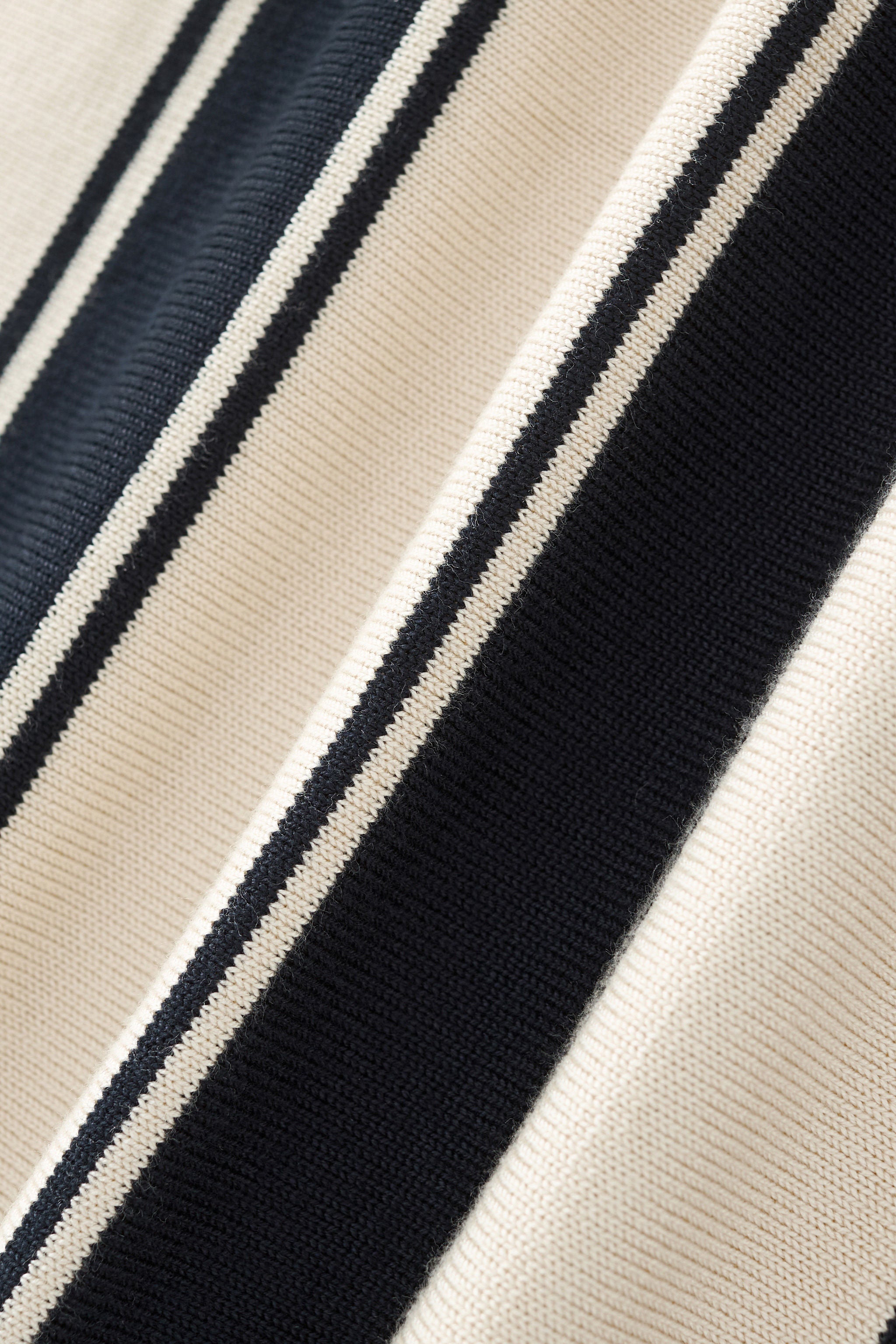 Vanguard Stripe Knit Polo LS IVORY