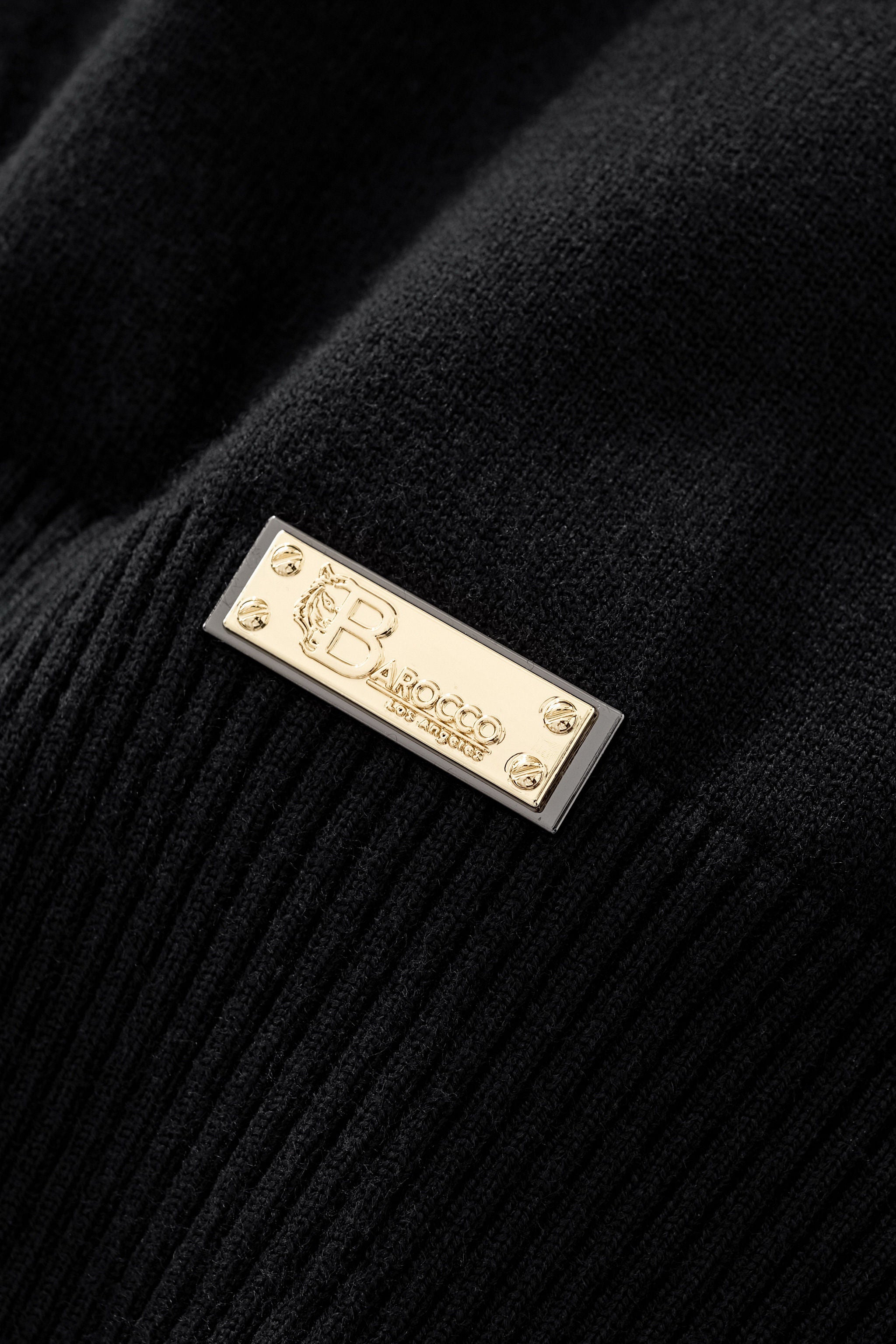 Monarch Tipped Collar Knit Polo LS BLACK