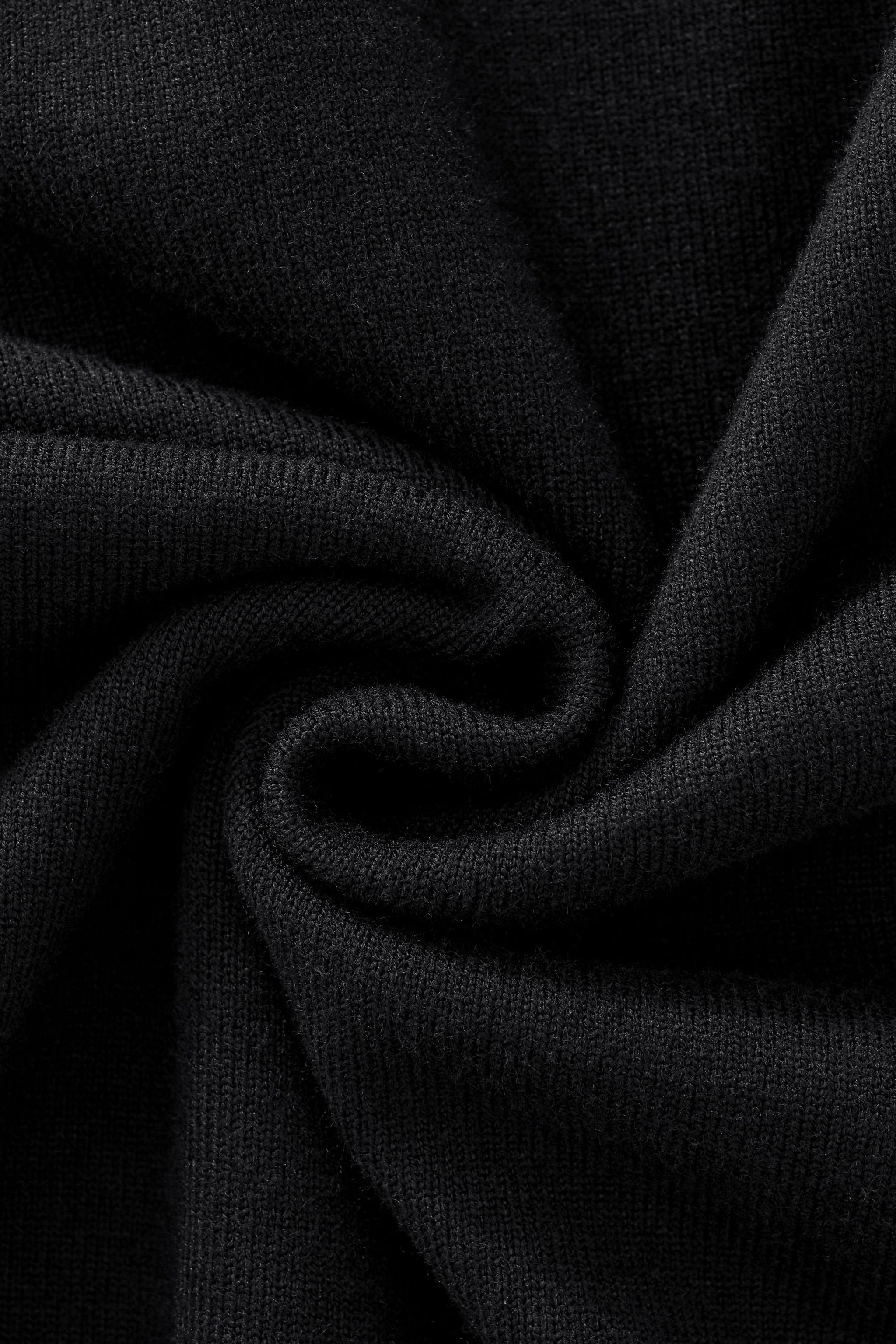 Monarch Tipped Collar Knit Polo LS BLACK