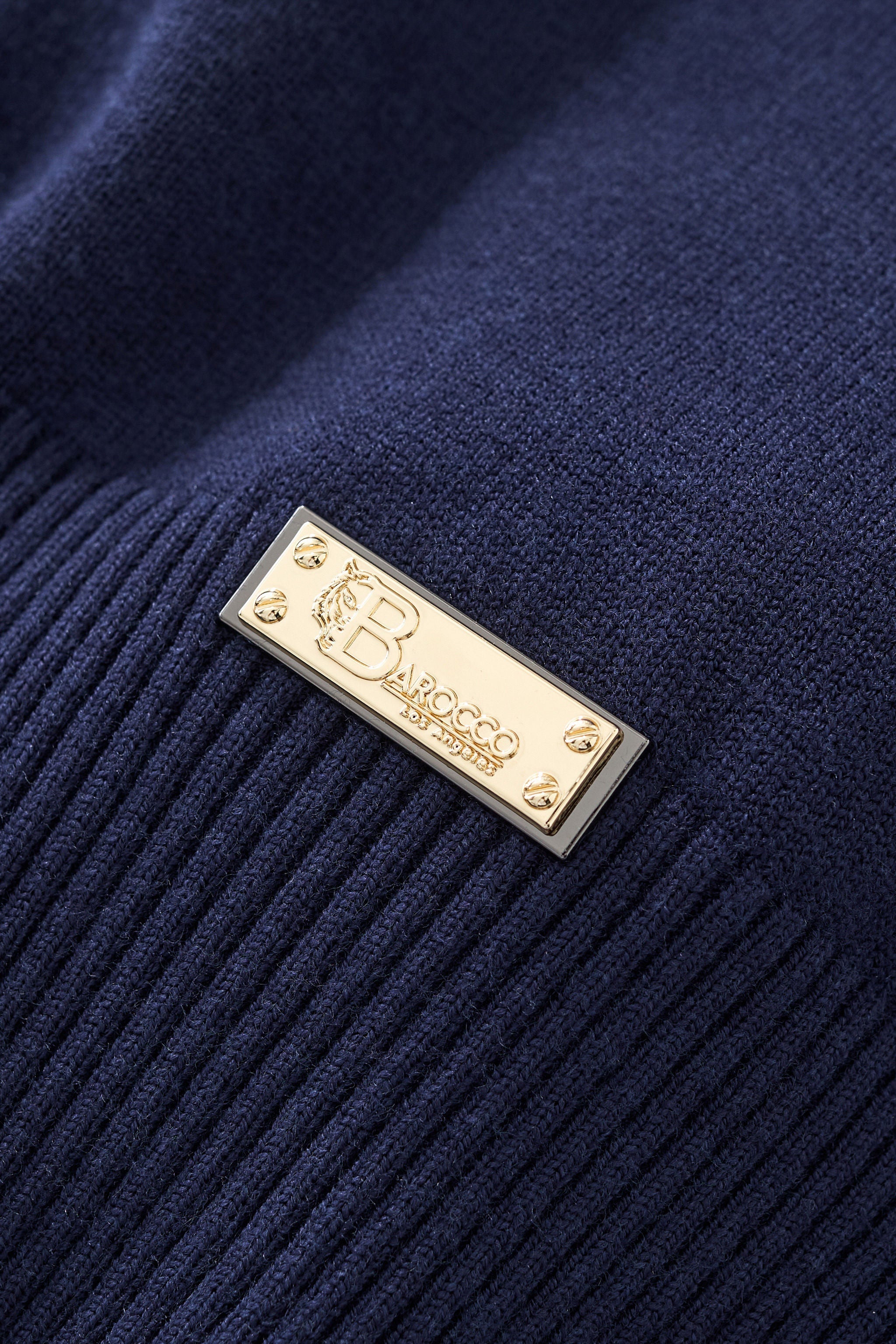 Monarch Tipped Collar Knit Polo LS NAVY