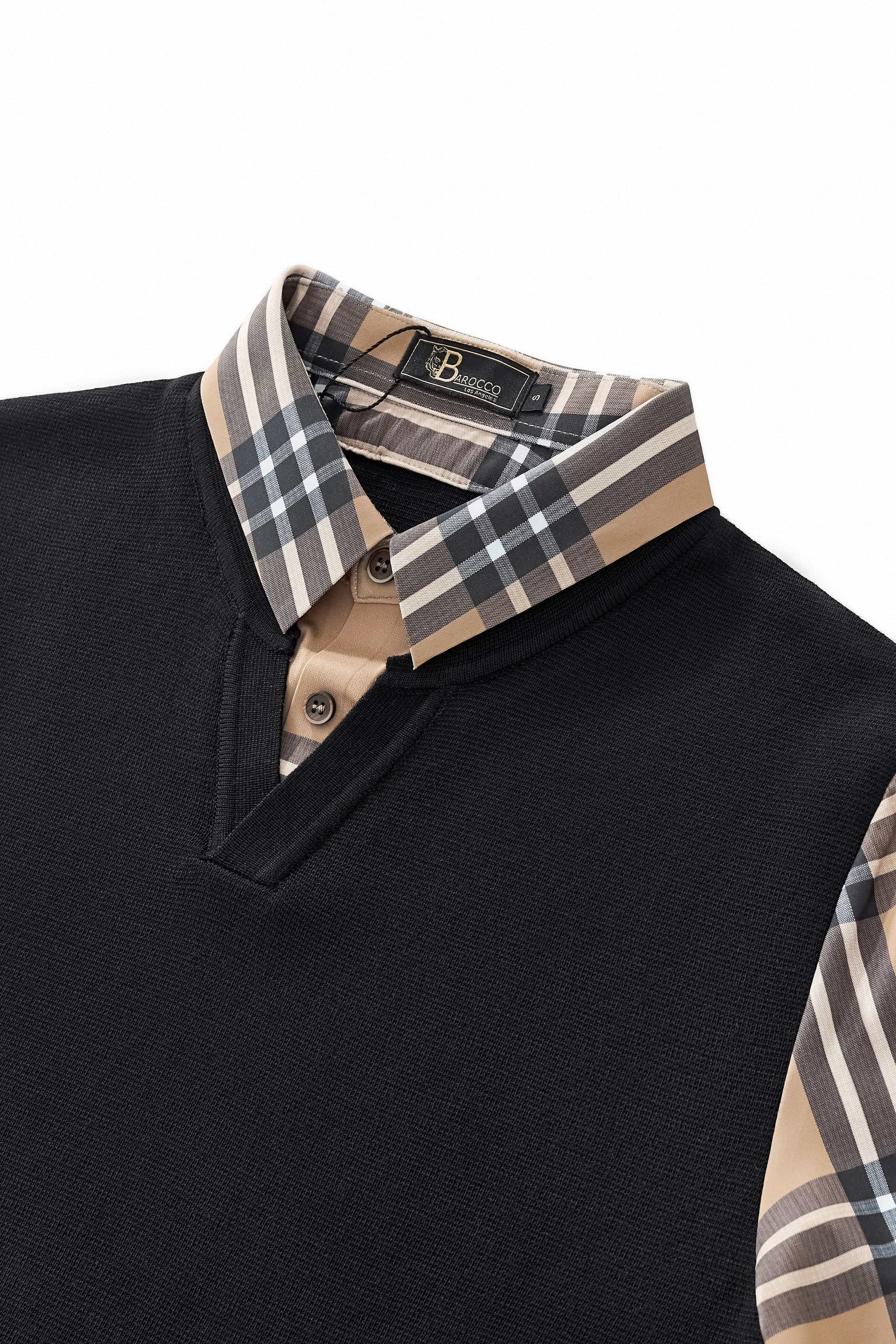 Heritage Plaid Hybrid LS Sweater Shirt BLACK