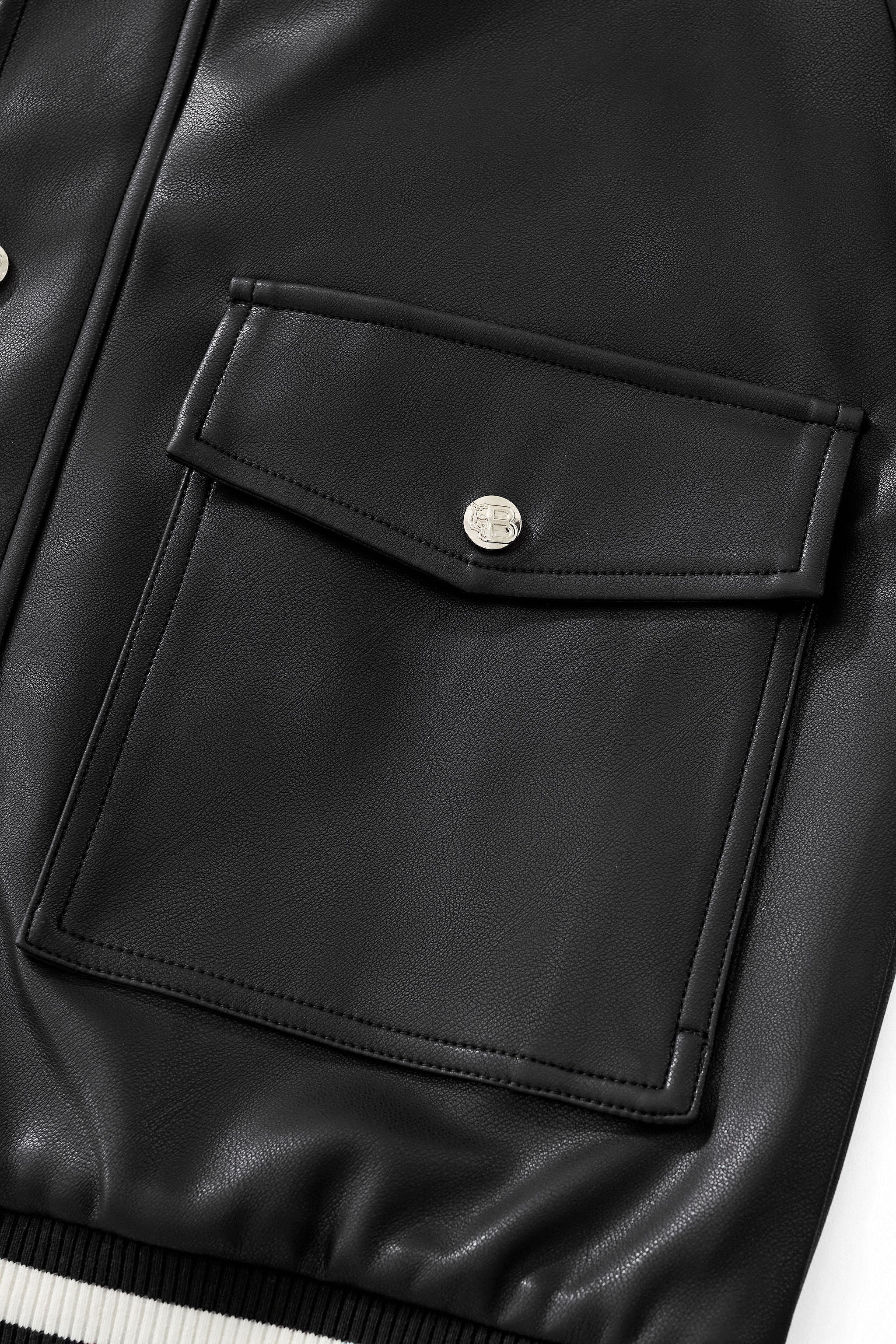 Prestige Varsity PU Jacket BLACK