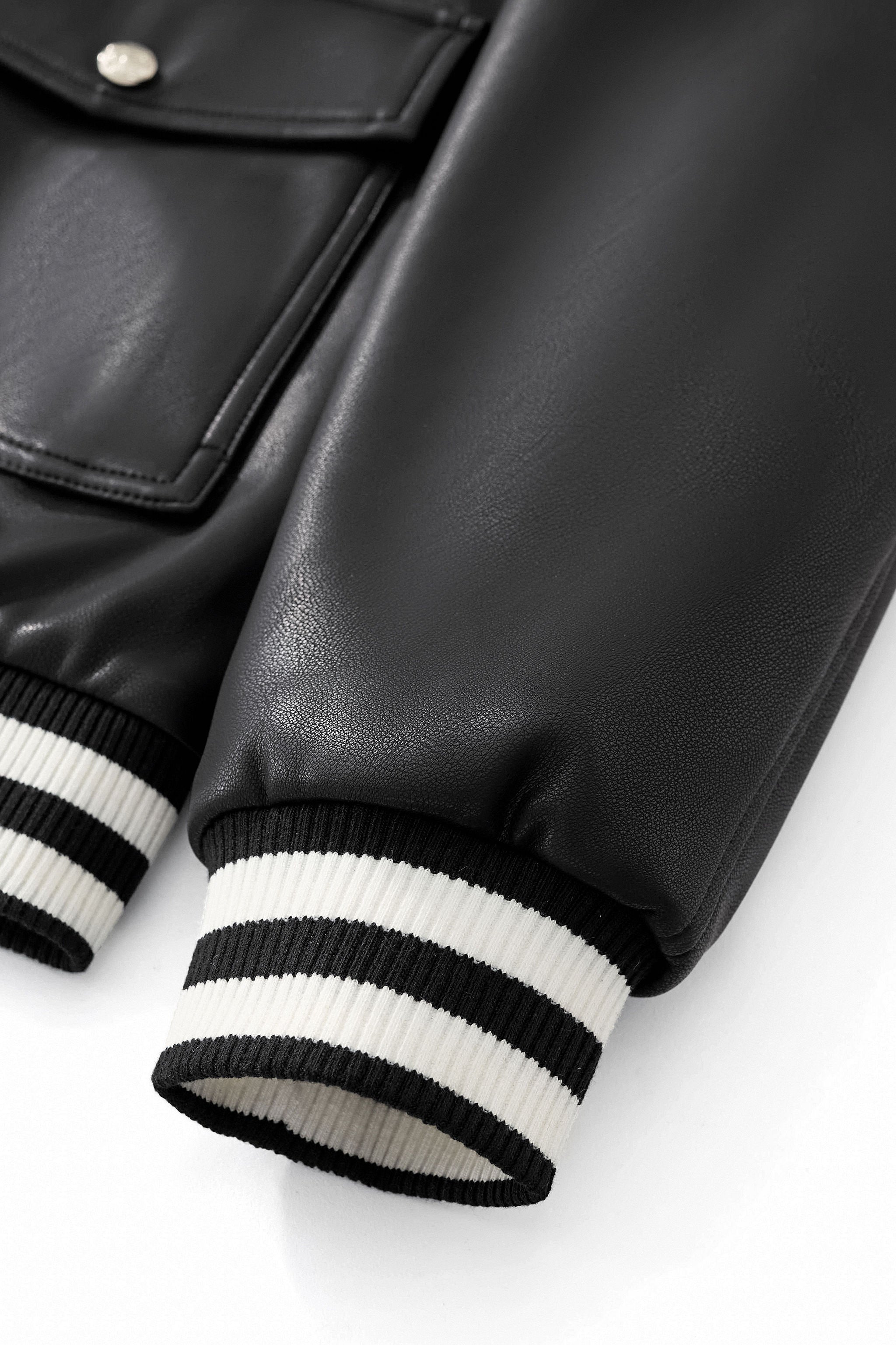 Prestige Varsity PU Jacket BLACK