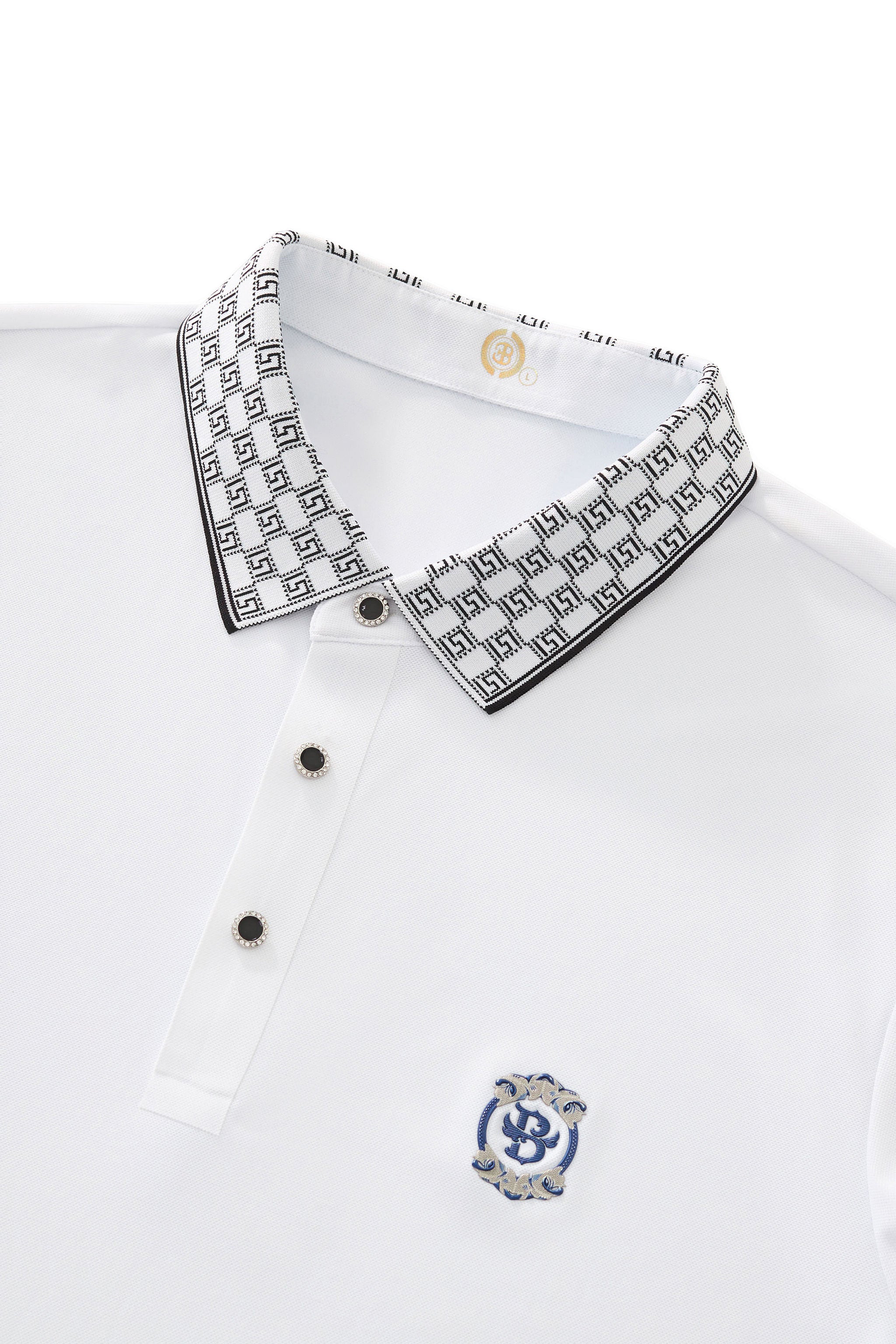 Monogram Trim Performance Polo - El baron WHITE