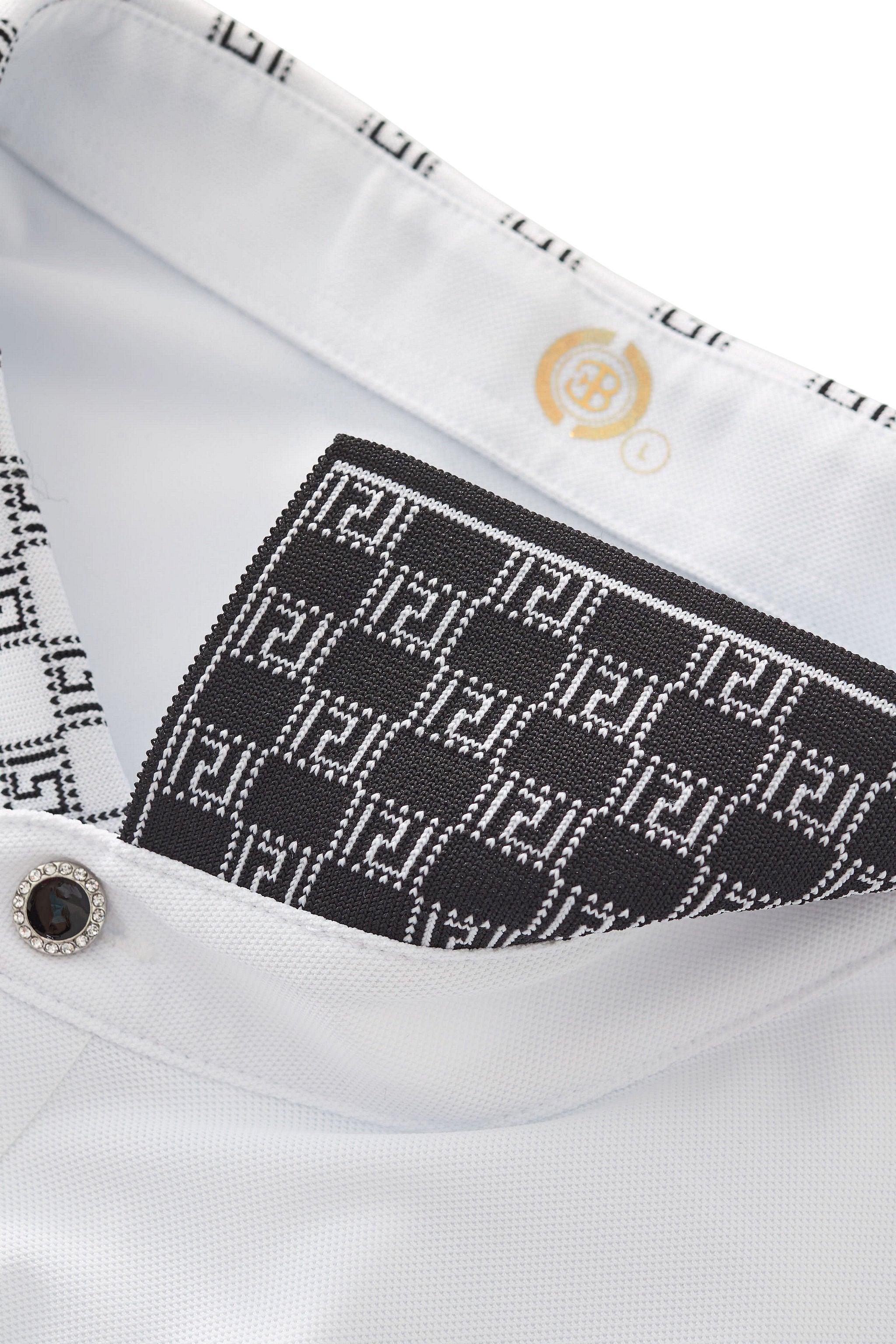 Monogram Trim Performance Polo - El baron WHITE