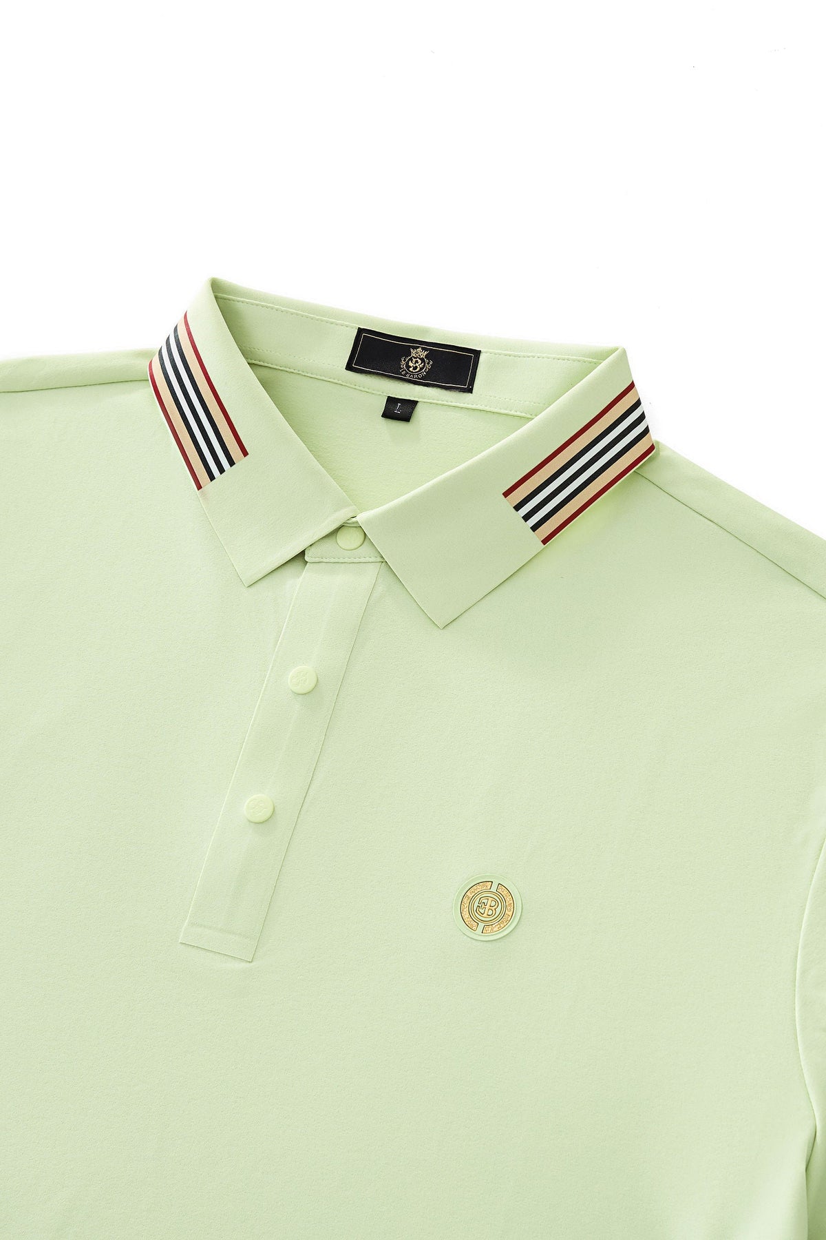 Stripe Collar Performance Polo – El Baron GREEN