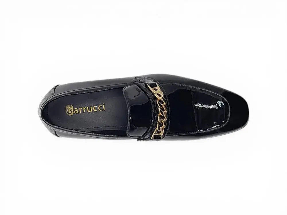 Beveled Squared Toe Patent Leather Loafer