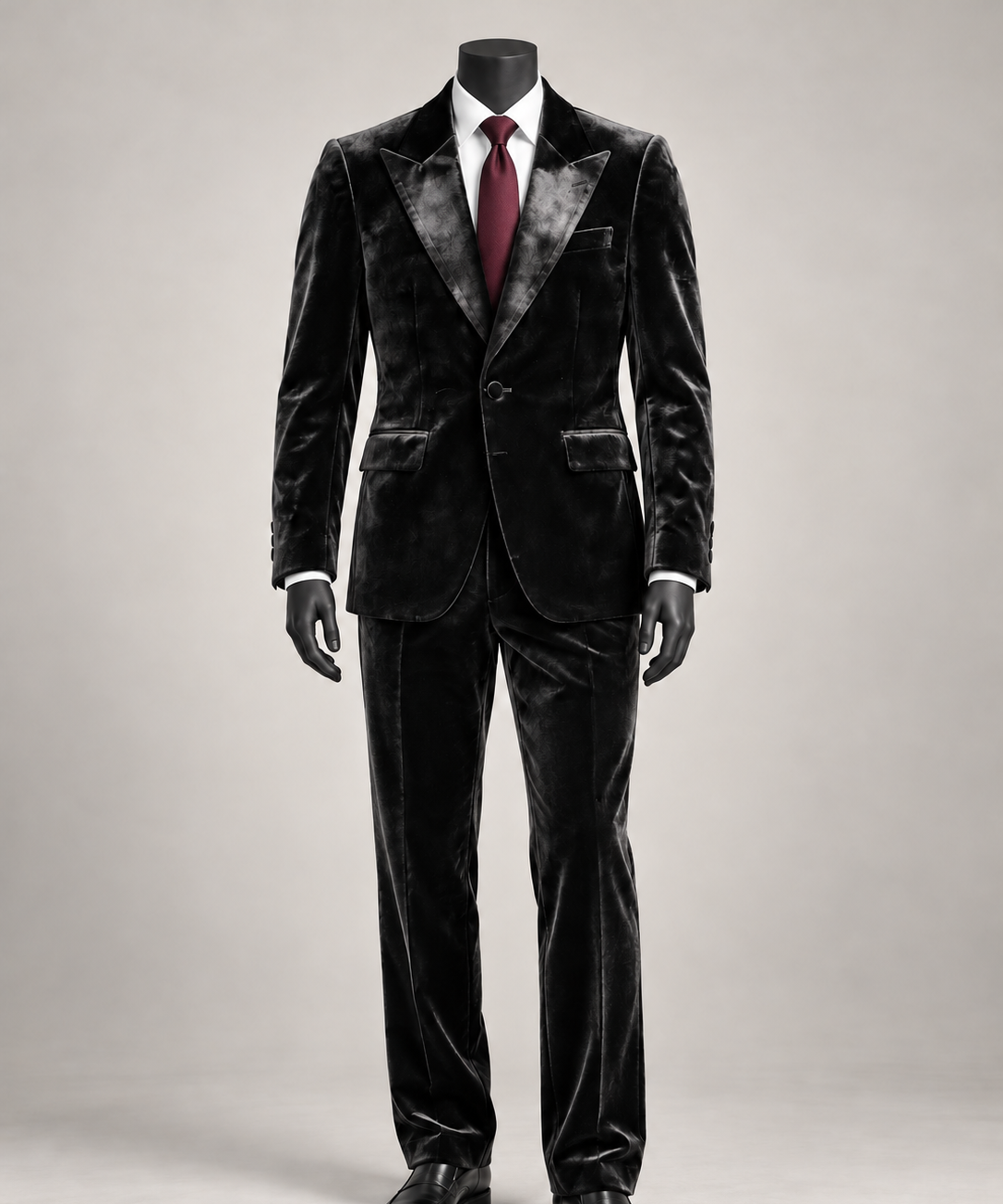Bellucci luca B745 Velvet Suit Black
