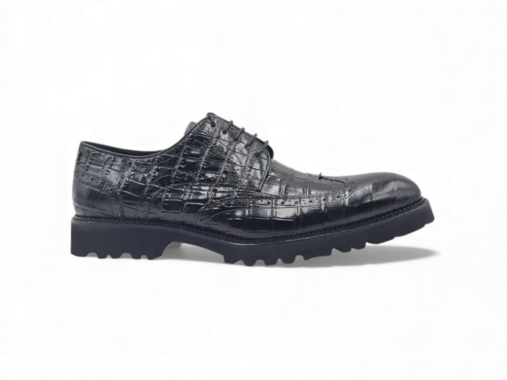 Blucher Style Alligator Embossed Oxford