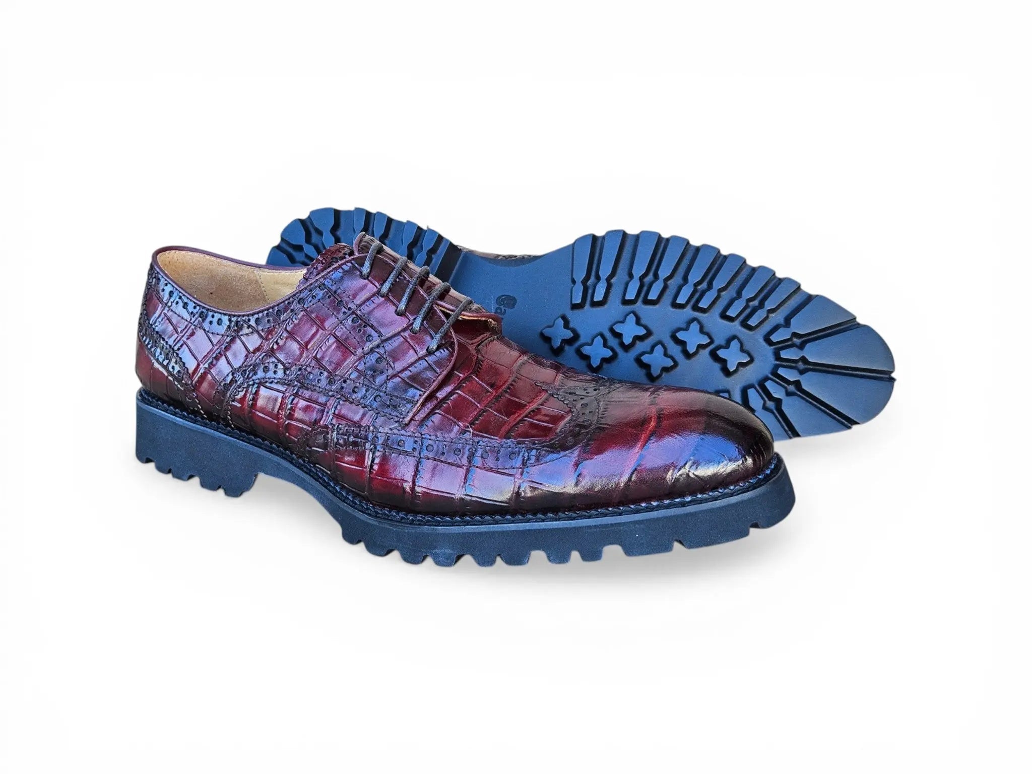 Blucher Style Alligator Embossed Oxford