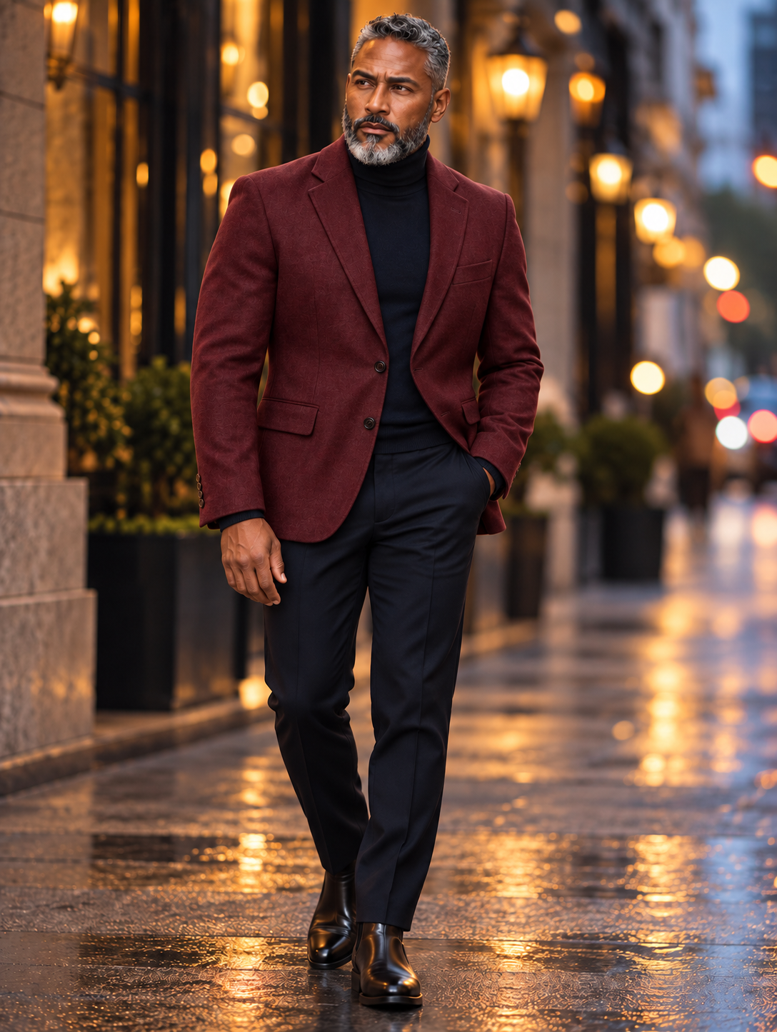 Vitali C1019 Single Breast Jacket Burgundy